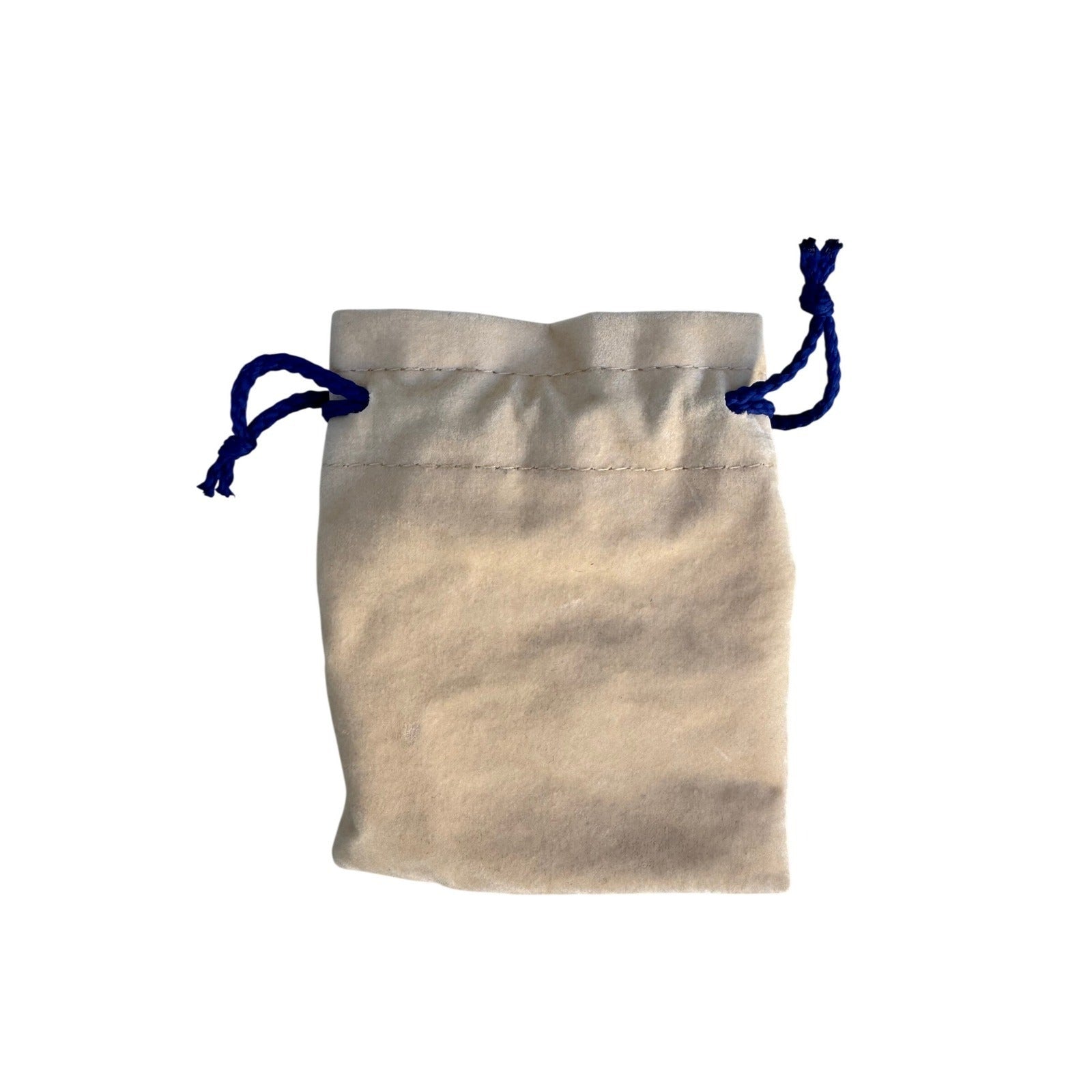 Louis Vuitton Small Beige Velvet Jewelry Pouch Blue Drawstring Dust Bag Luxury