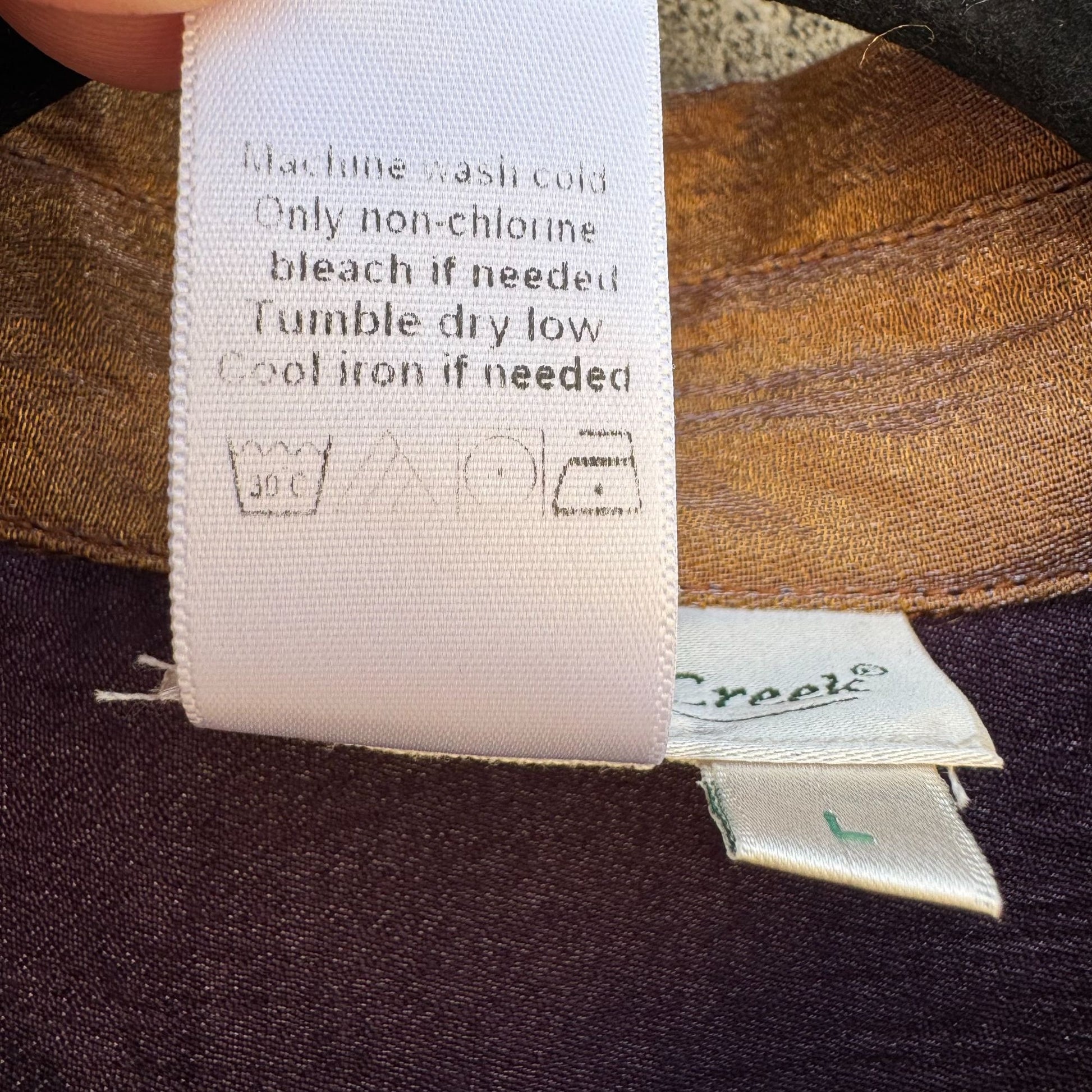 Coldwater Creek Womens Shimmering Bronze Glam Button-Up Party Blouse Shirt L