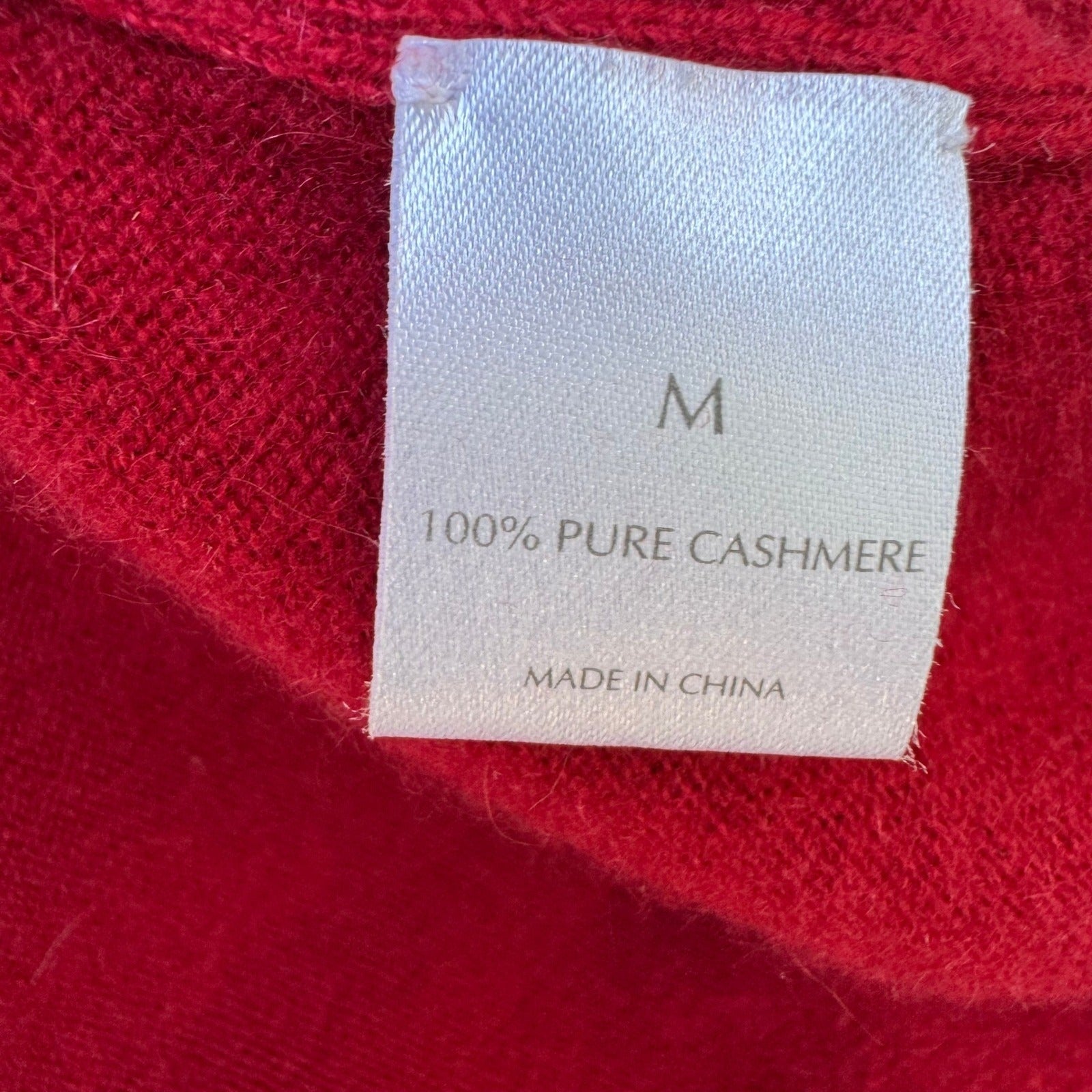 TSE 100% Pure Cashmere Quiet Luxury Crewneck Sweater Knit Pullover Red Mens M