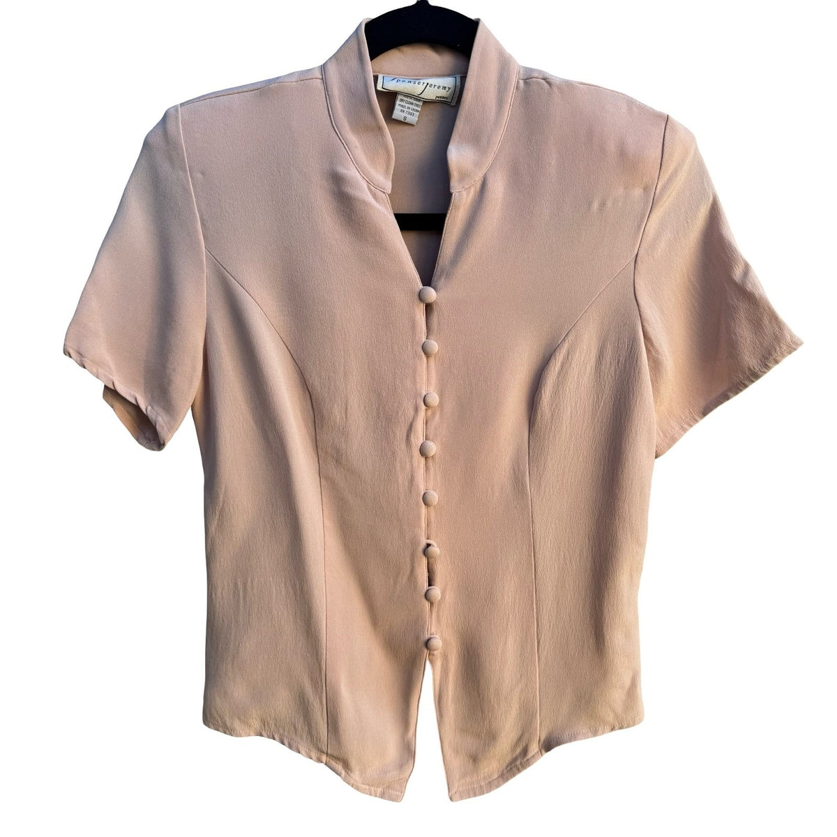 Spenser Jeremy Vintage 90s Silk Old Money Coquette Soft Girl Peplum Blouse S