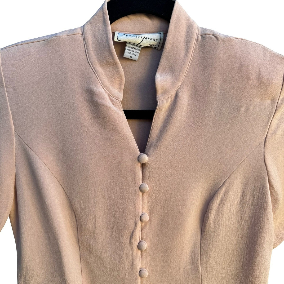 Spenser Jeremy Vintage 90s Silk Old Money Coquette Soft Girl Peplum Blouse S
