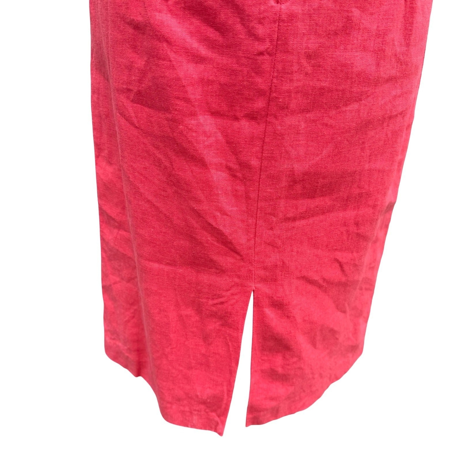 Sag Harbor Womens Pink Linen Blend Embroidered Sheath Dress Size 8 Artsy Boho