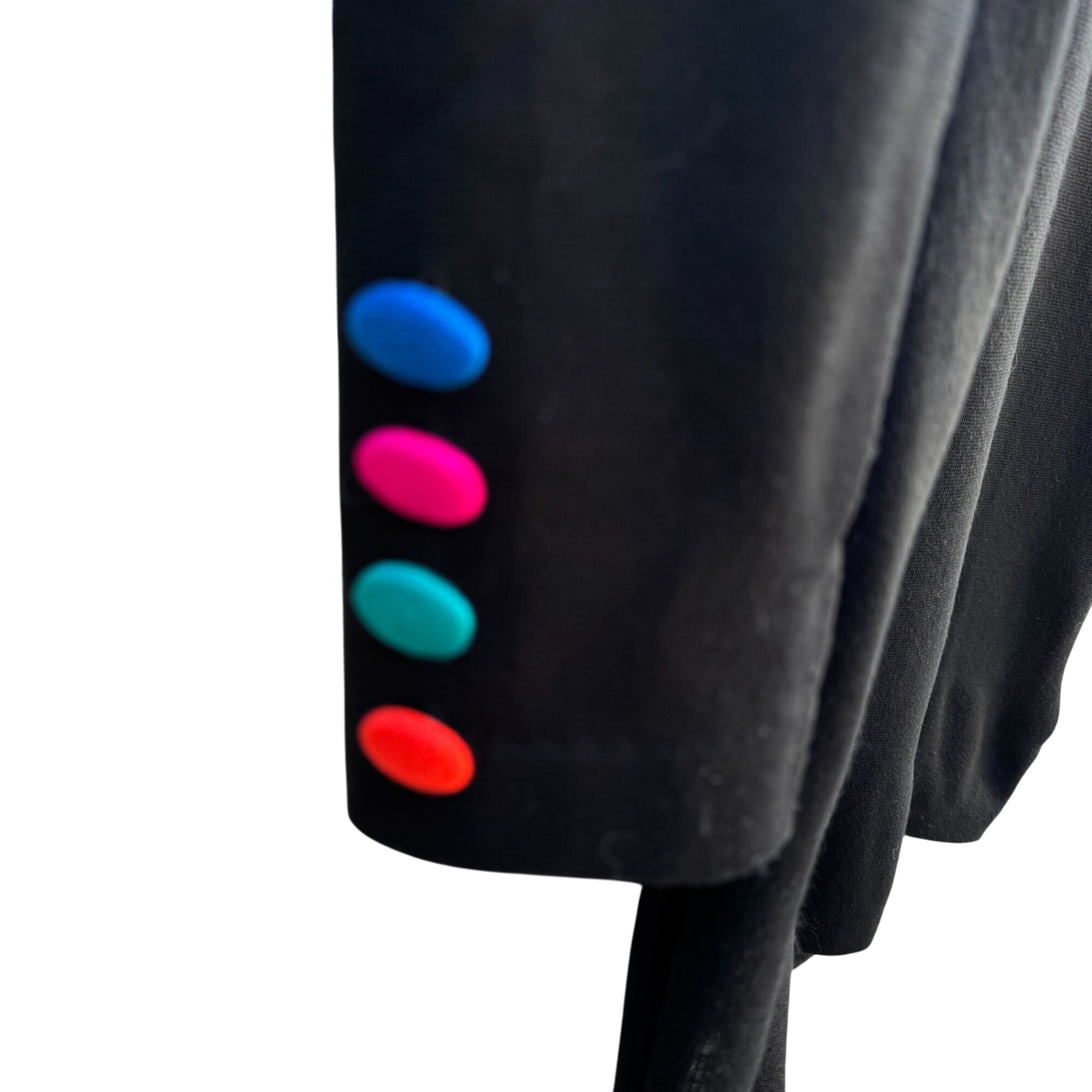 Scarlett Knits Vintage 80s Black Diamond Pattern Mock Neck Back Zip Tunic Dress