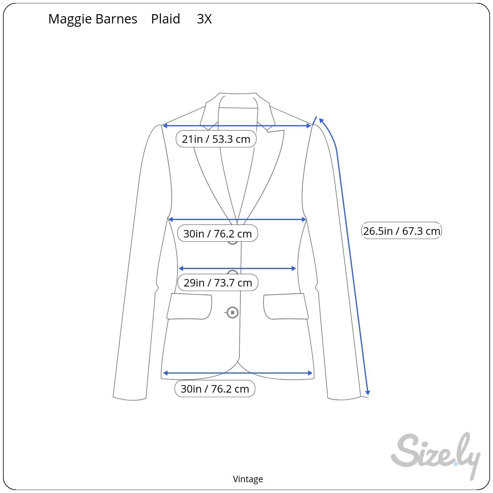 Maggie Barnes Vintage Womens Madras Plaid Long Sleeve Preppy Blazer Jacket 3X