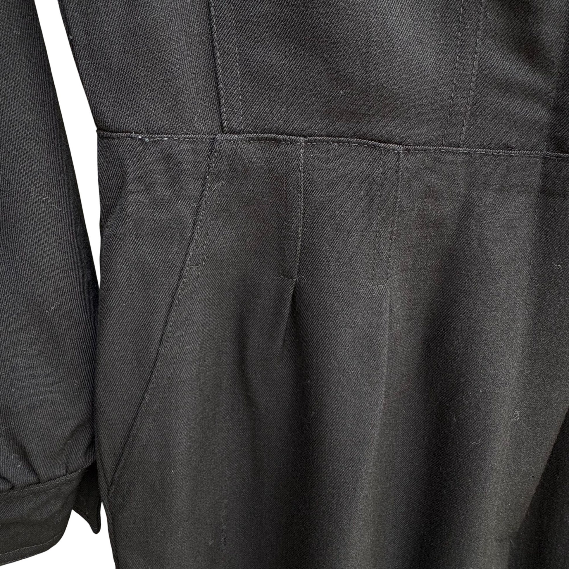 Neiman Marcus Ciao Vintage Womens Black Wool Wide Leg Military Style Jumpsuit 10