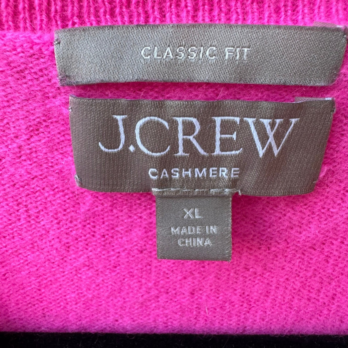 J Crew Cashmere Luxury Classic Fit Barbiecore Pullover Sweater Dopamine Pink XL