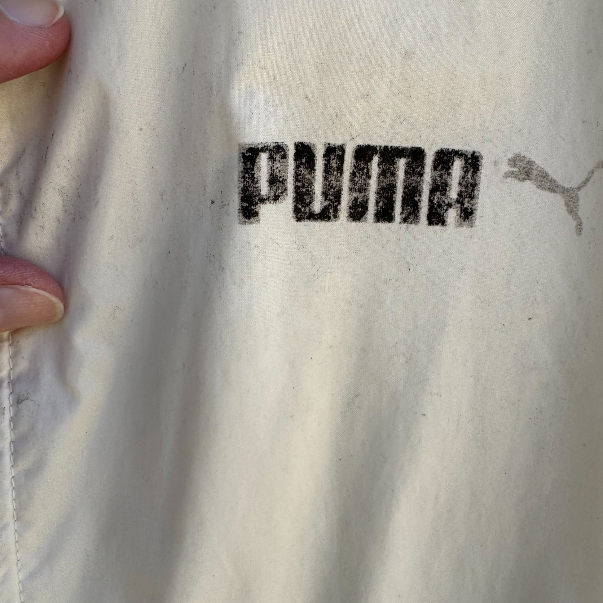 Puma Vintage Mens Beige Lightweight Full-Zip Unlined Long Sleeve Pocket Jacket