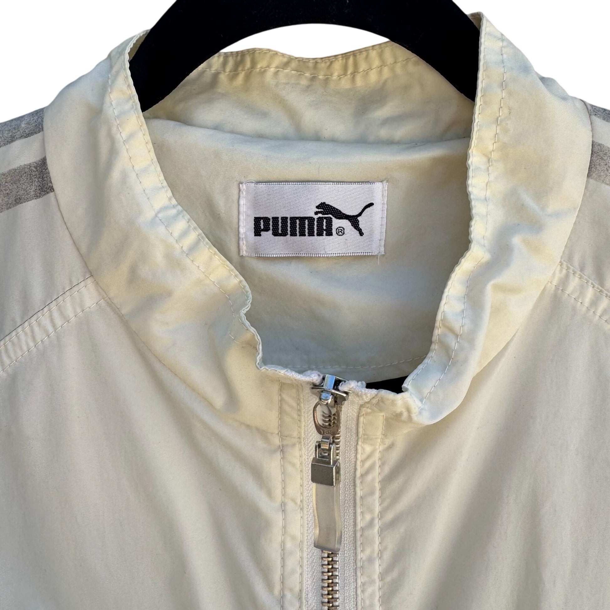 Puma Vintage Mens Beige Lightweight Full-Zip Unlined Long Sleeve Pocket Jacket