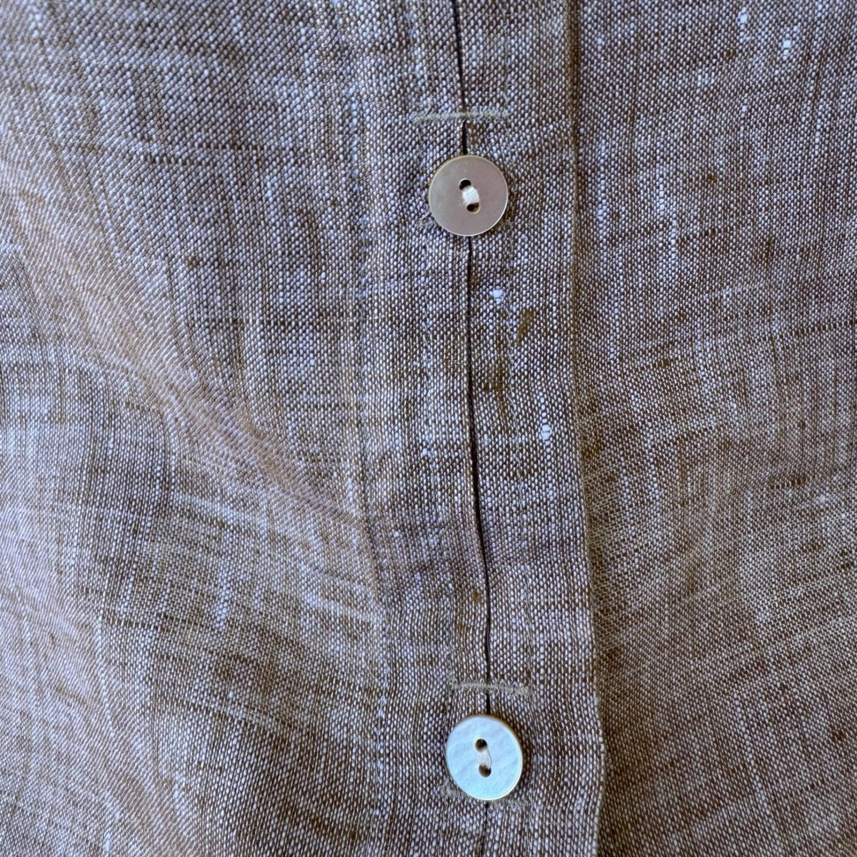 J Jill Love Linen Coastal Minimalist Lagenlook Earthy Toffee Brown Shirt L NWT