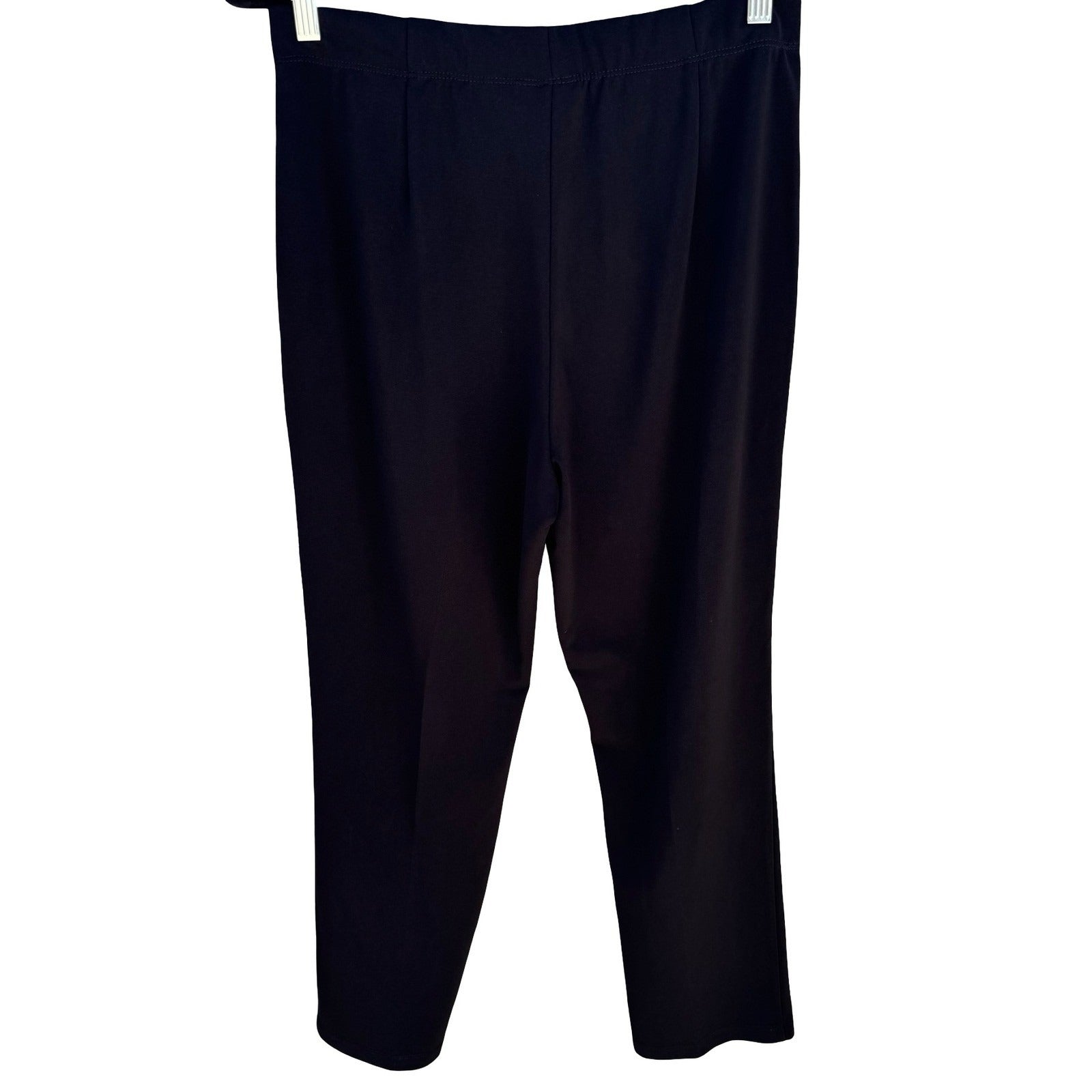 Susan Graver Liquid Knit Black Pull On Straight Leg Pants Womens M Minimalist