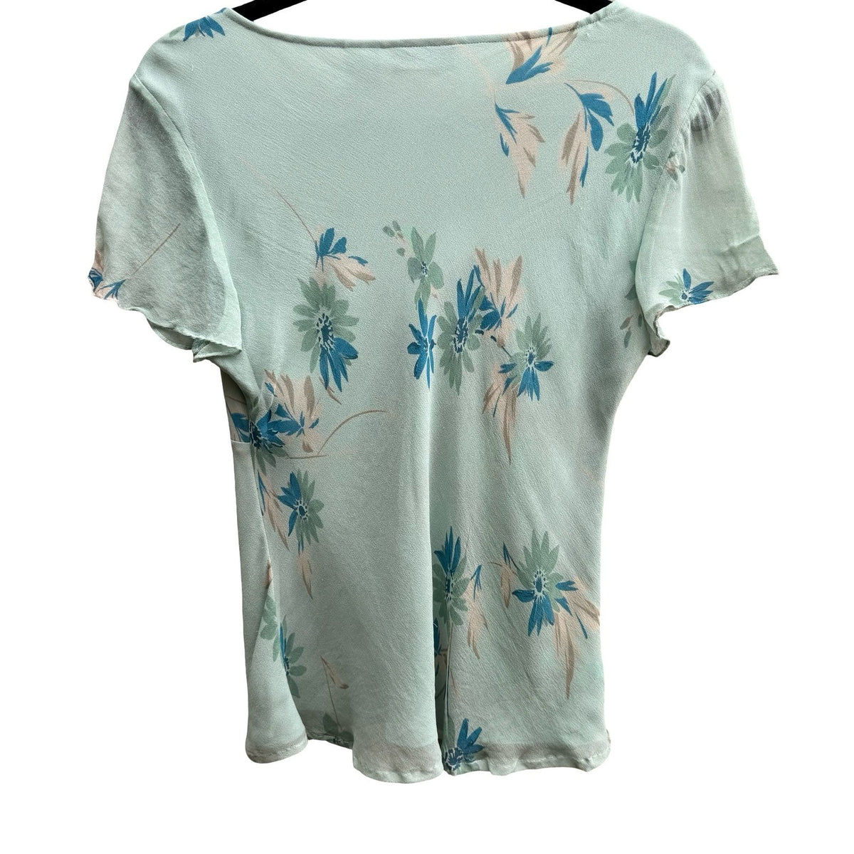 New York City Design Co Silk Y2K Fairycore Boho Floral Beaded Cowl Neck Blouse M