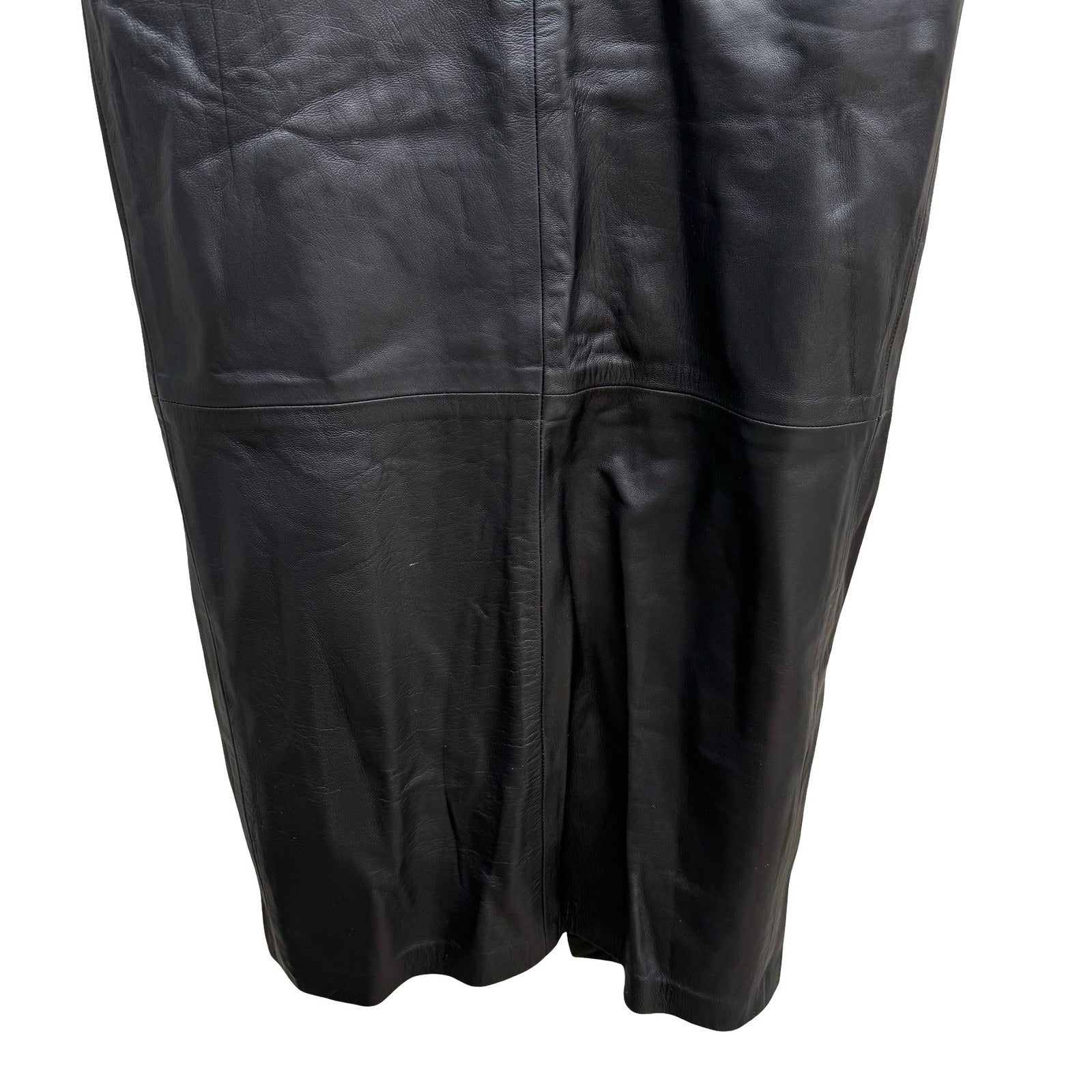 Laundry Shelli Segal Vintage Y2K 90s Black Lamb Leather Maxi Pencil Skirt 4