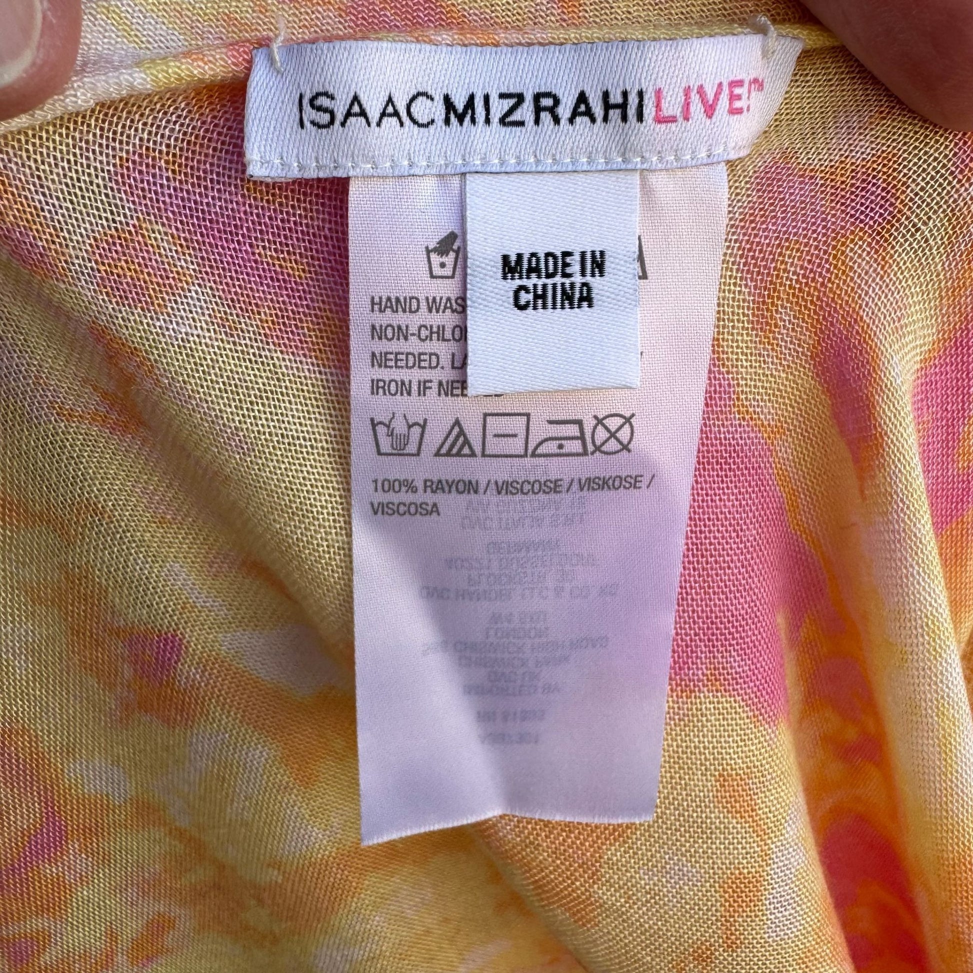 Isaac Mizrahi Live Womens Multicolor Pink Orange Tie-Dye Hippie Beach Scarf Wrap