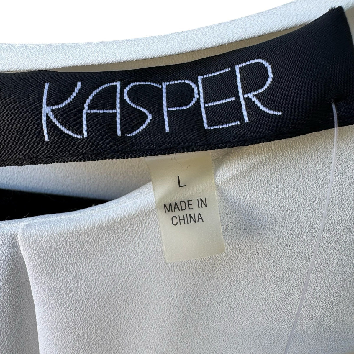Kasper Minimalist Professional Pleated Keyhole Sleeveless Blouse White L NEW