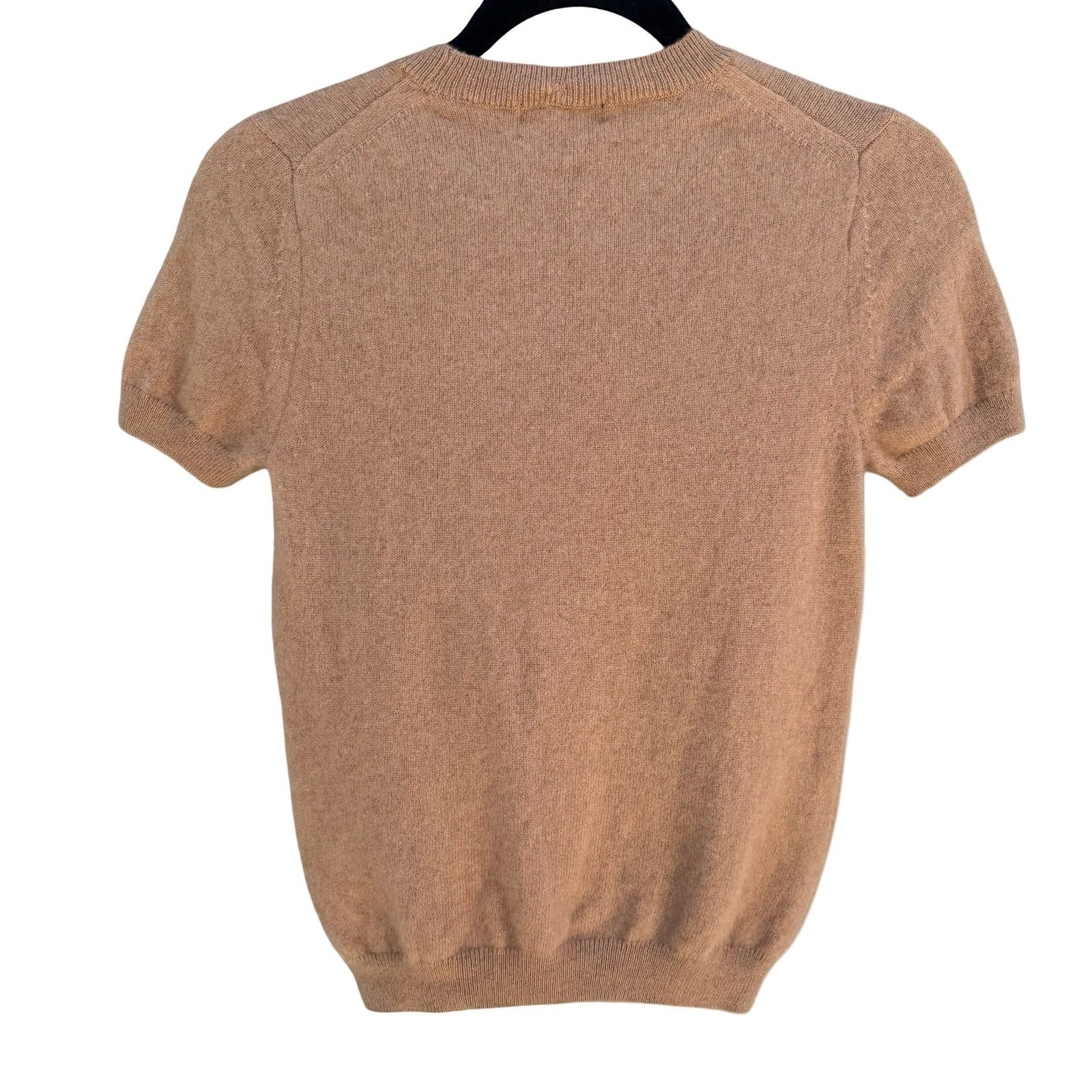 Quince Mongolian Cashmere Tee Camel Quiet Luxury Old Money Minimalist Sweater S