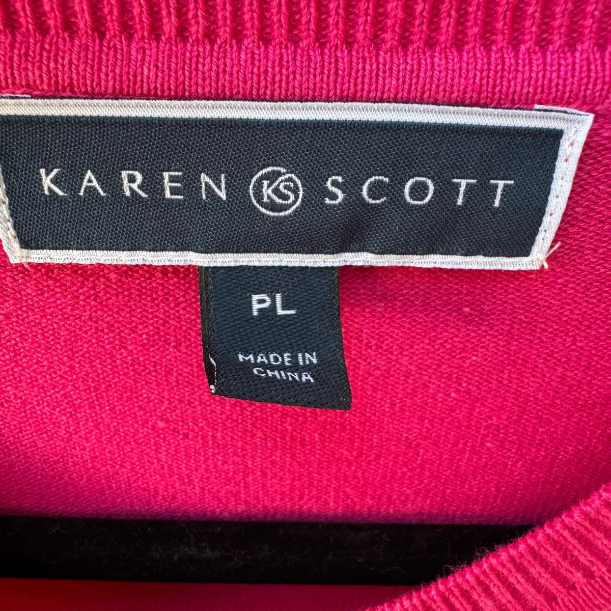 Karen Scott Barbiecore Preppy Layering Cozy Jersey Cardigan Sweater Pink L NEW
