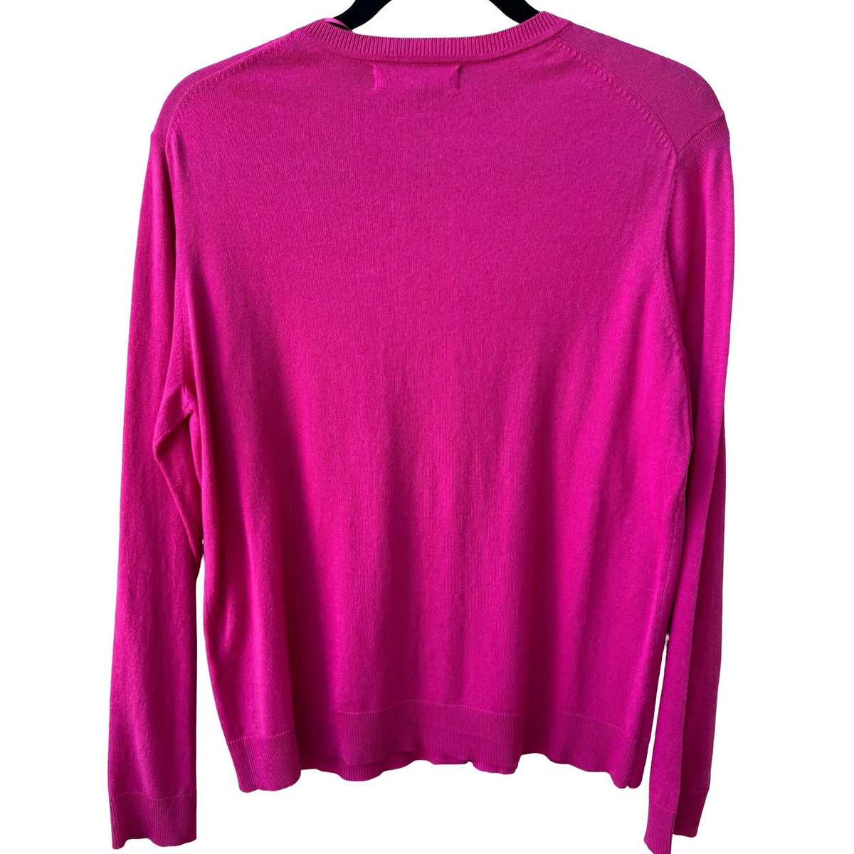 Karen Scott Barbiecore Preppy Layering Cozy Jersey Cardigan Sweater Pink L NEW