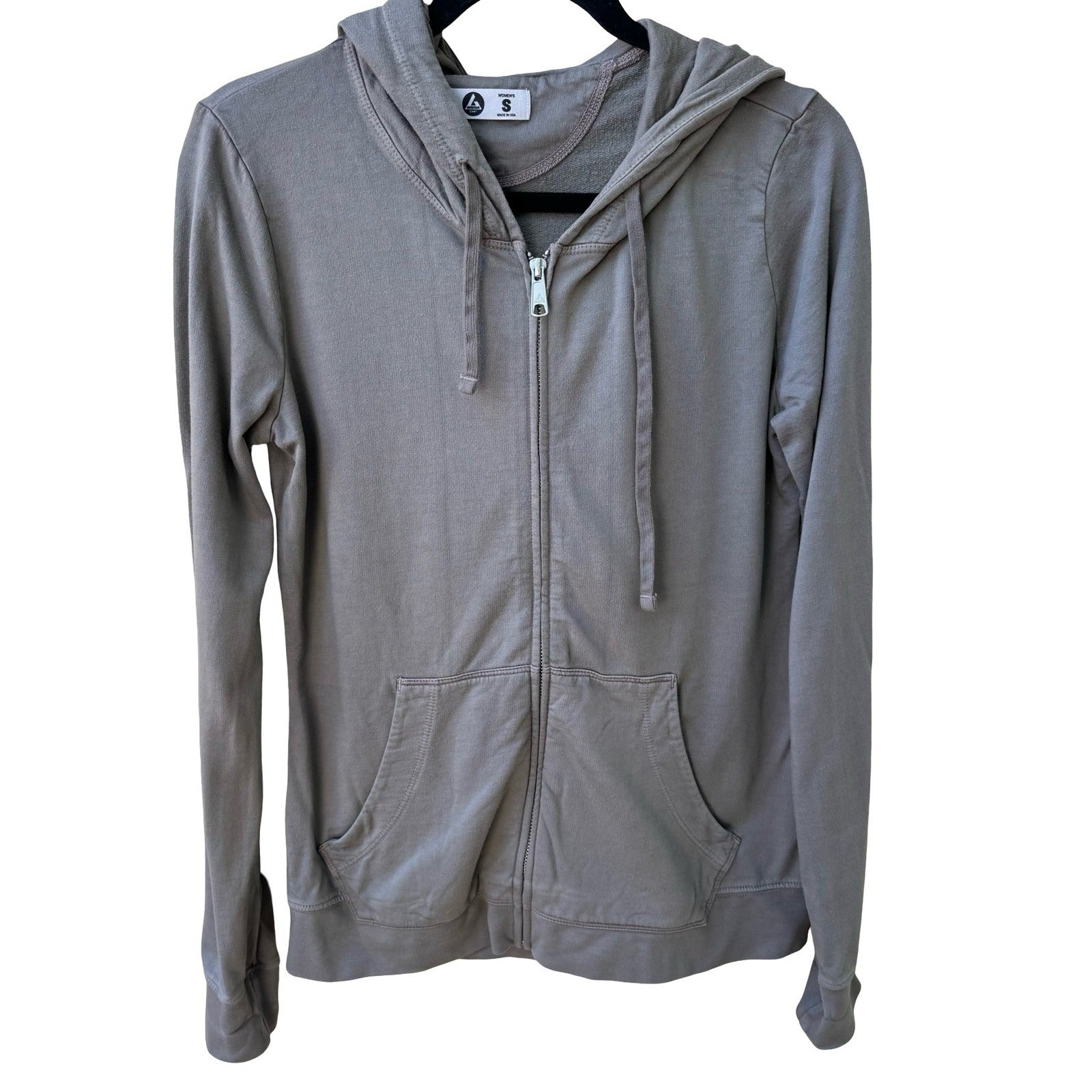 American Giant Sustainable Gorpcore Zip Hoodie Supima Cotton Modal Grey S USA
