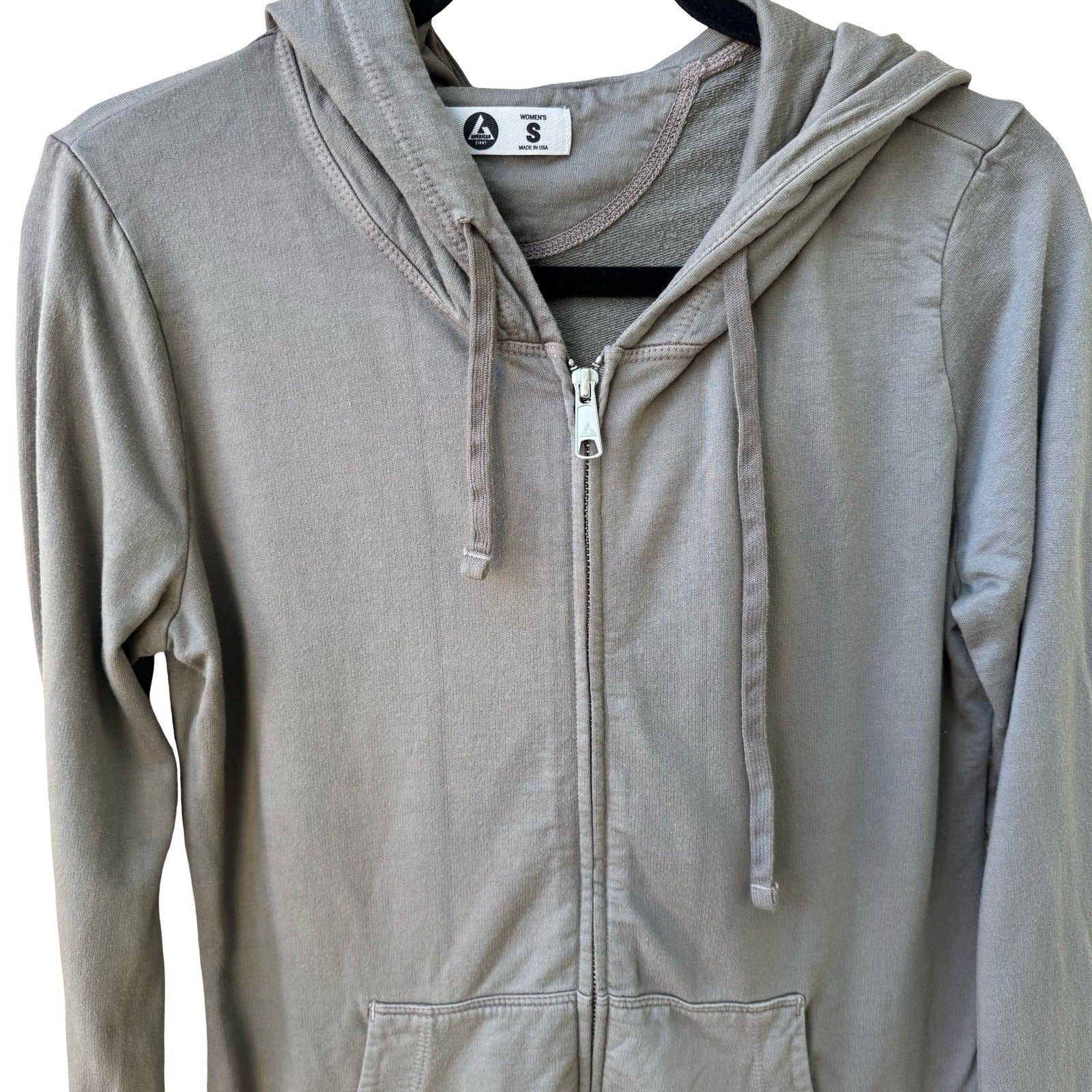 American Giant Sustainable Gorpcore Zip Hoodie Supima Cotton Modal Grey S USA