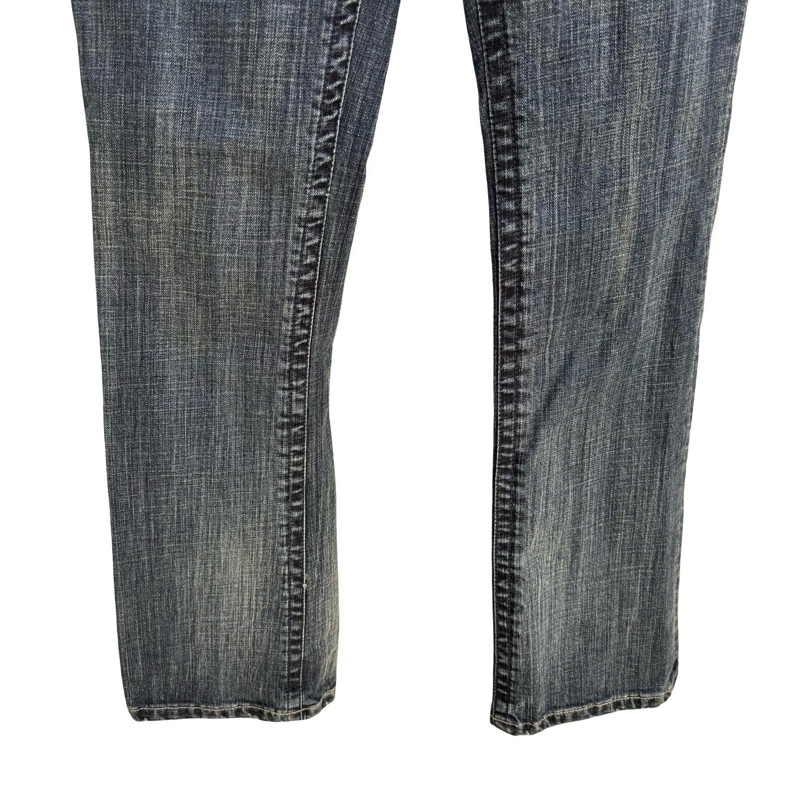 Seven7 Y2K Bootcut Jeans Dark Wash Studded Back Pocket Low Rise Denim Womens 32