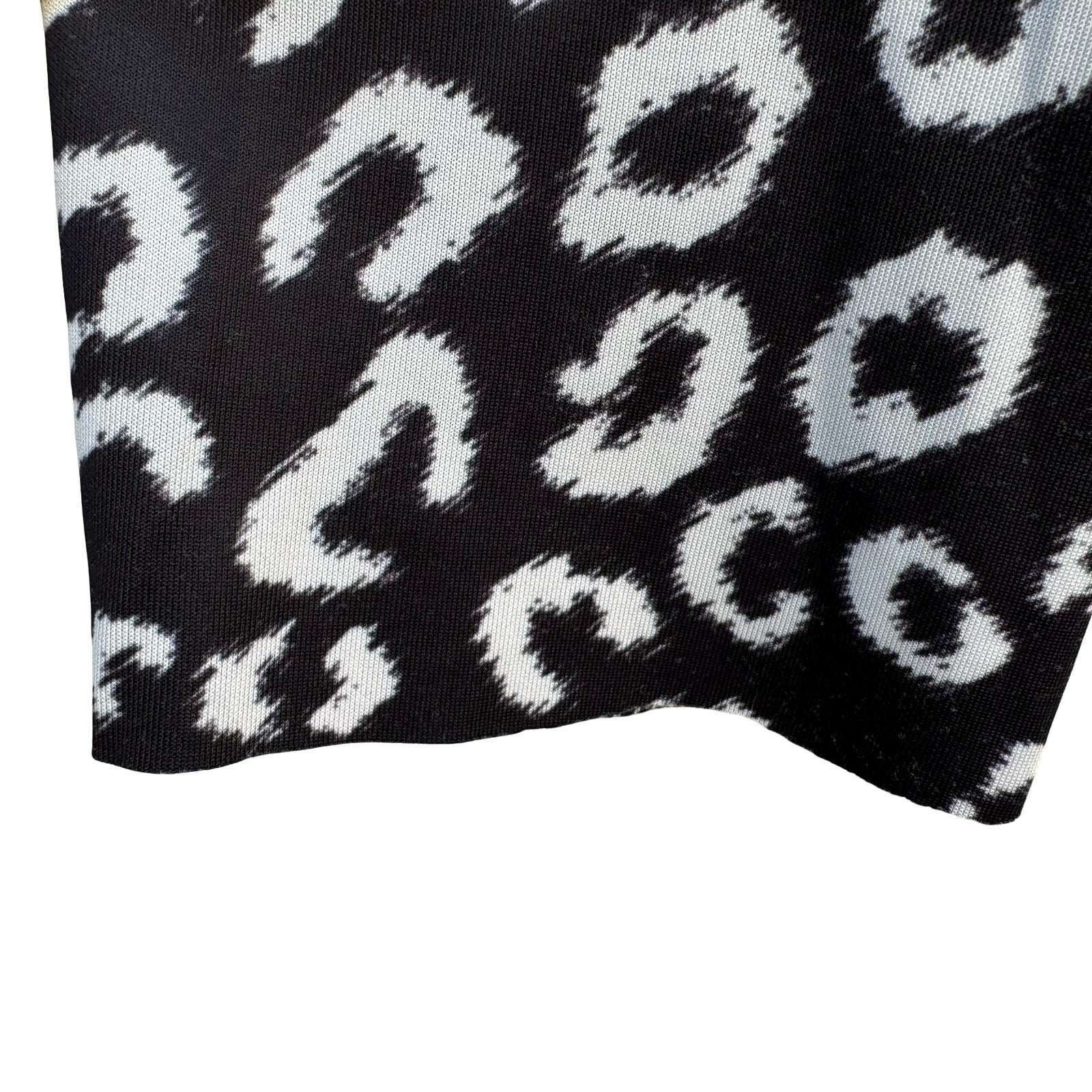 Reversible Leopard Print Plaid Open Front Cardigan Black White Large Layering
