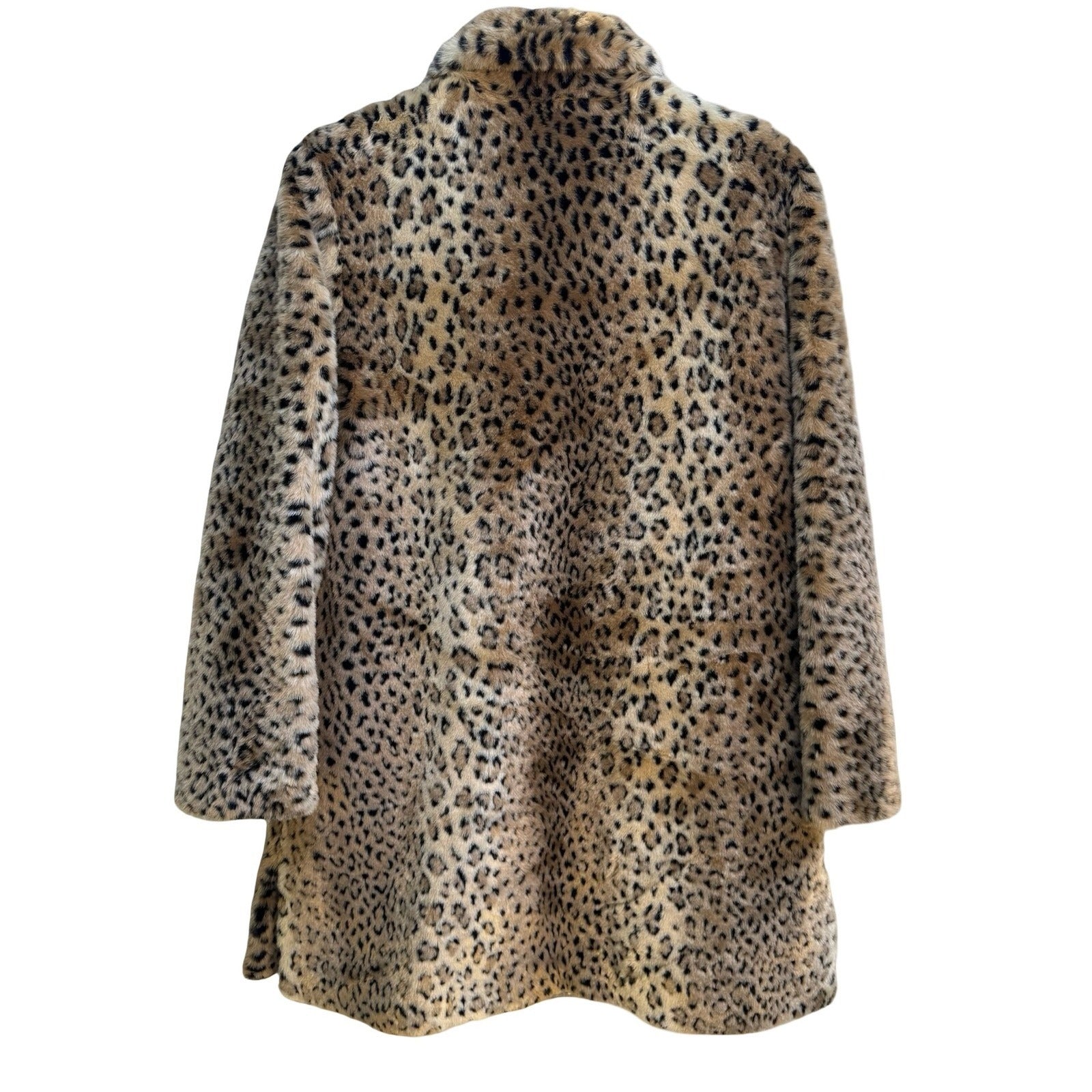 Worthington Mob Wife Glam Streetwear Leopard Print Cruelty Free Faux Fur Coat M