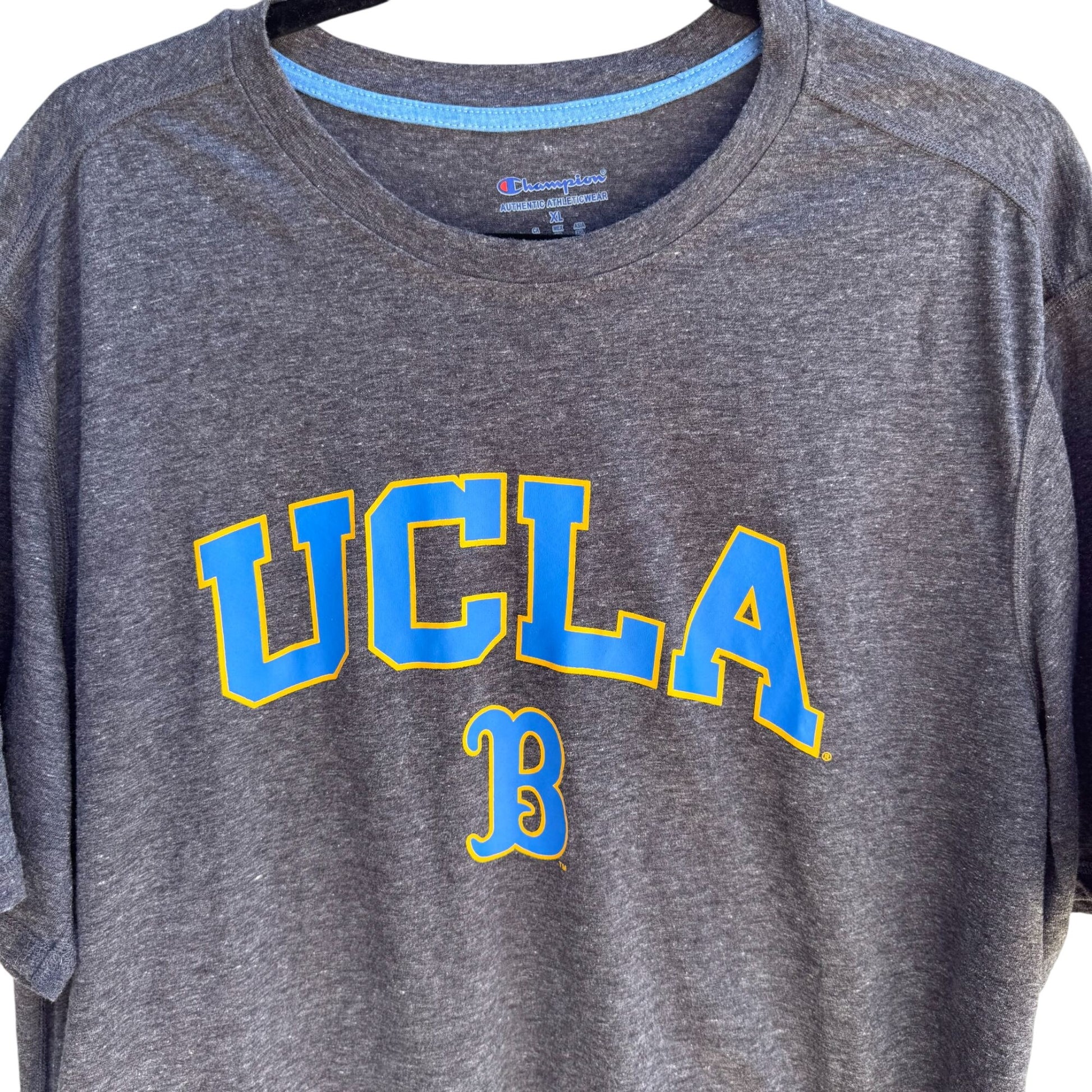 UCLA Champion Authentic Athleticwear Mens Gray Short Sleeve Casual T-Shirt XL