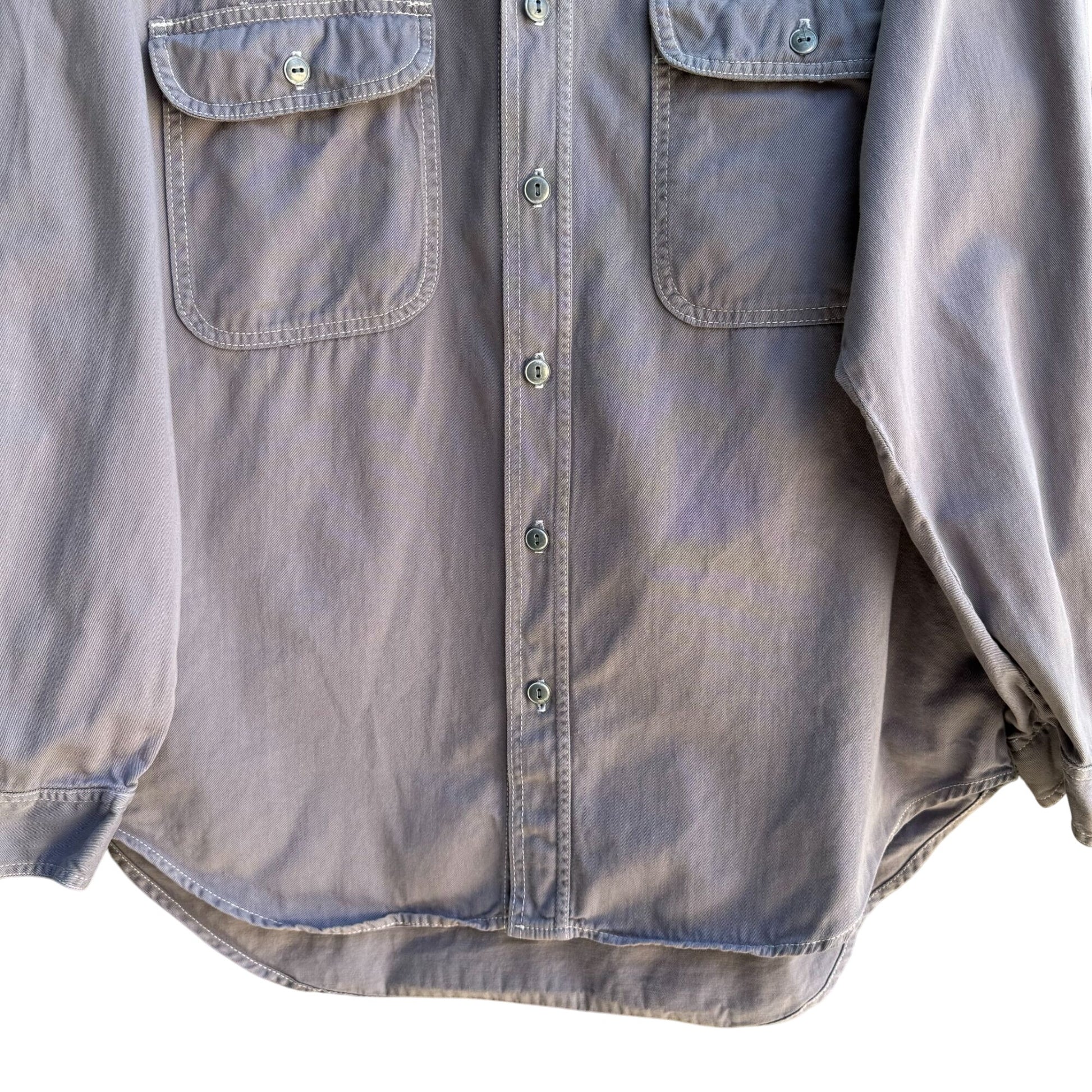 JNCO Vintage Y2K Mens Gray Button-Up American Made Long Sleeve Street Shirt XL