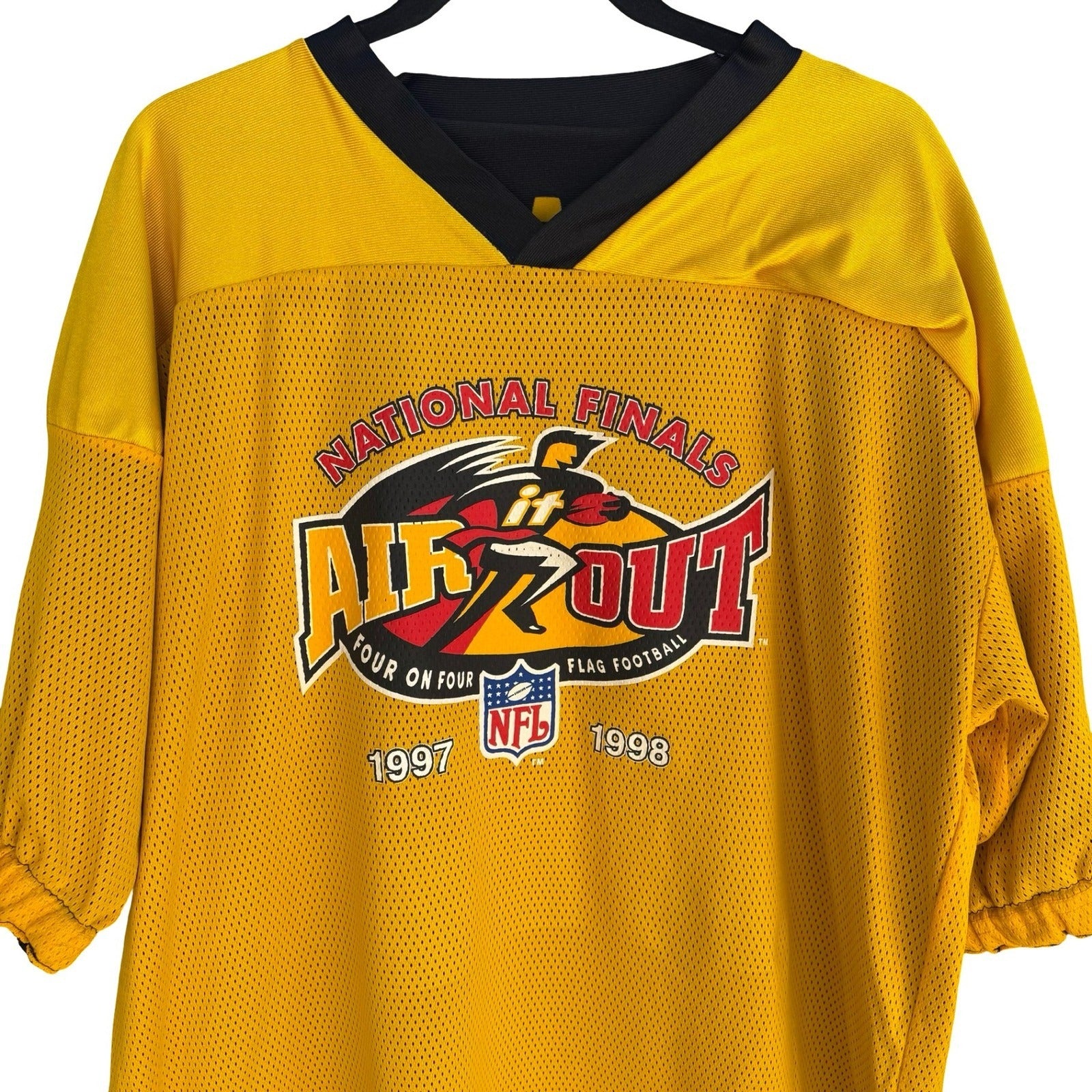 Vintage 1997-1998 NFL Air It Out National Final Reversible Jersey Yellow Black L
