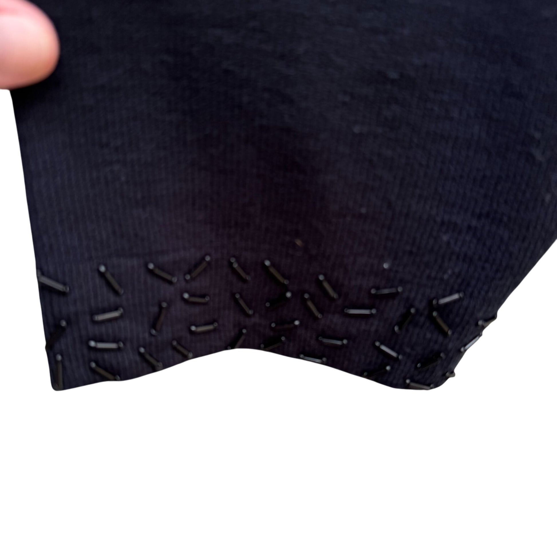 Lane Bryant Designs Collection Womens Black Beaded Knit Cardigan Sweater 26/28