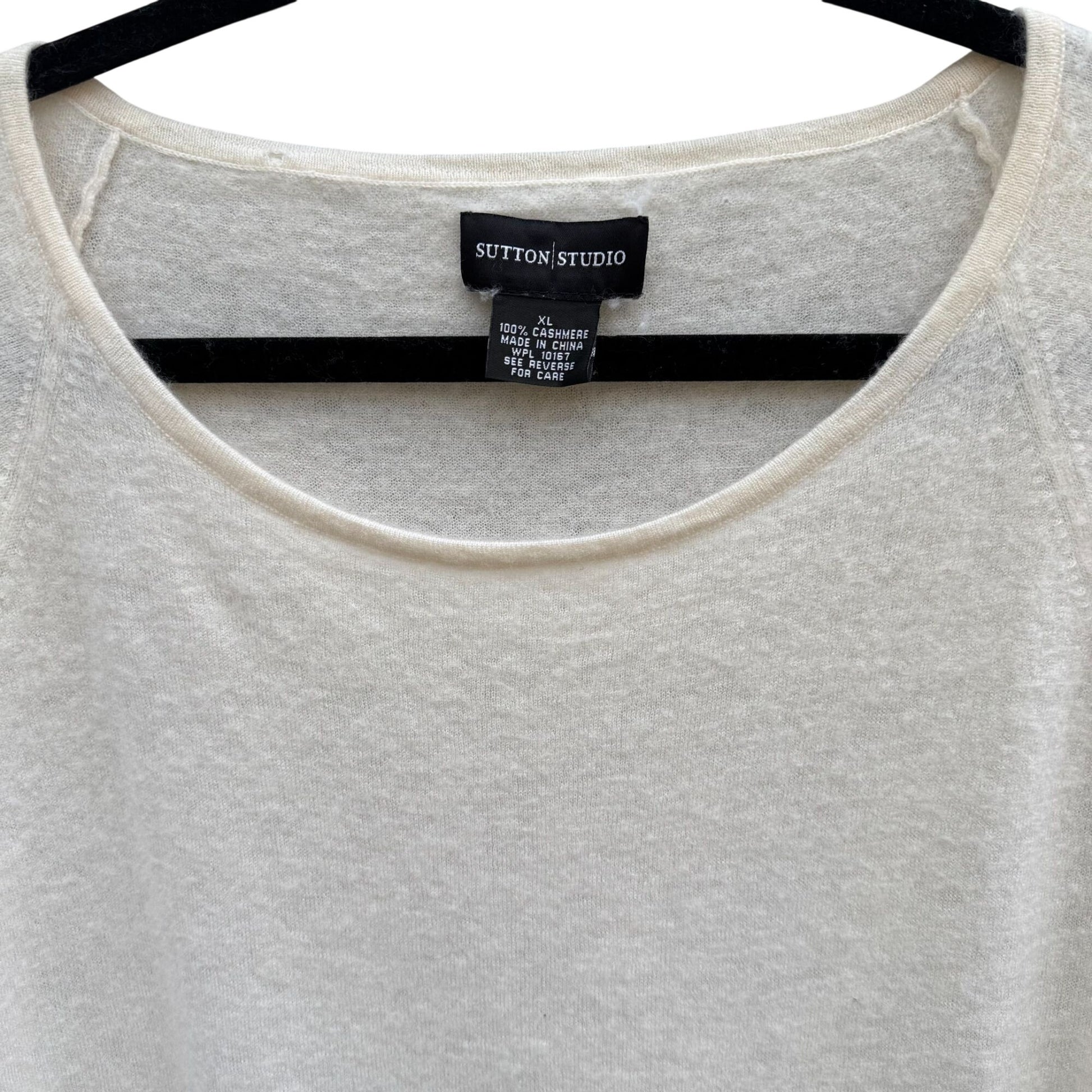 Sutton Studio Womens XL Luxury Cashmere Knit Scoop Neck Sweater Minimalist