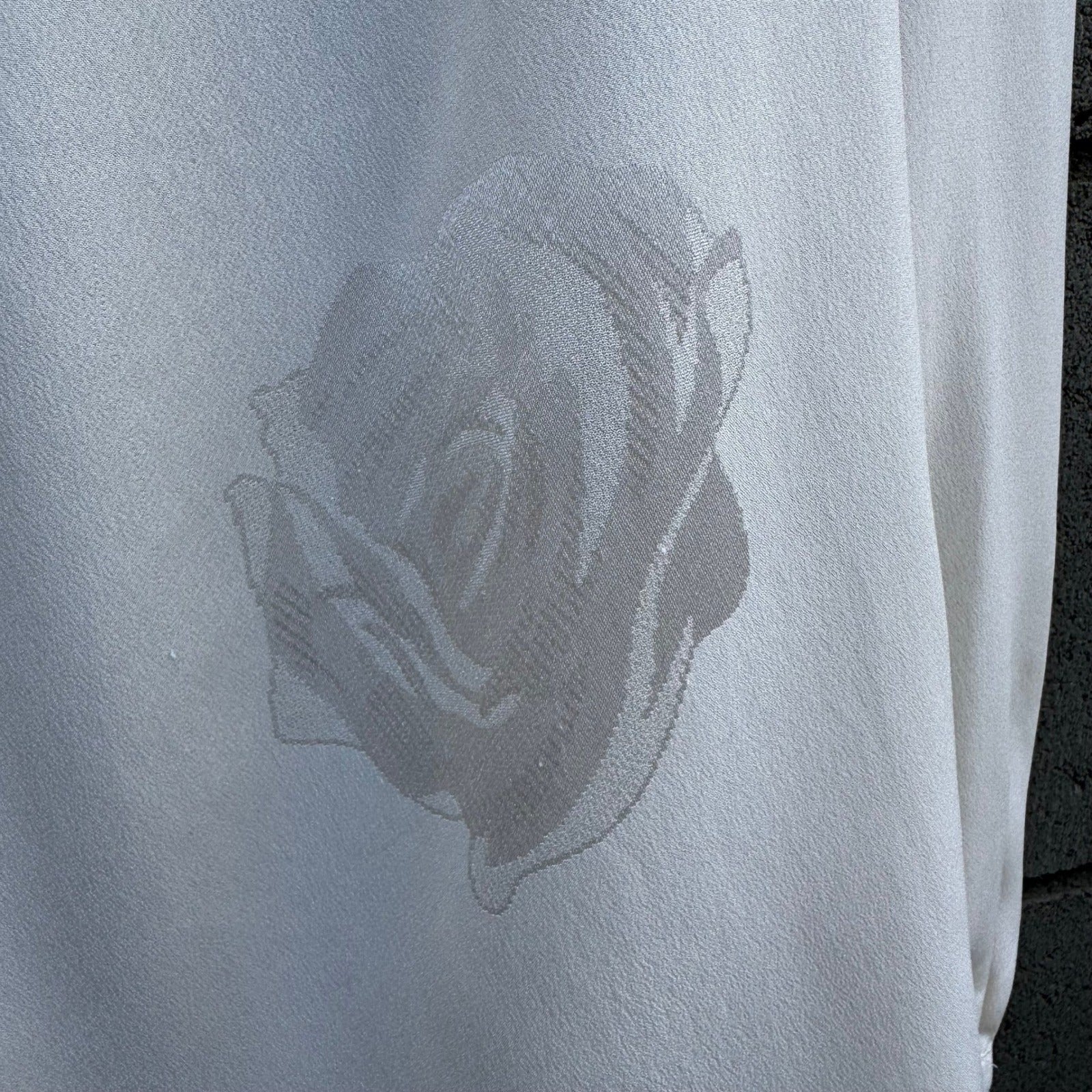 Jones New York Vintage Cream Rose Jacquard Pussy Bow Tie Back Blouse Womens 4