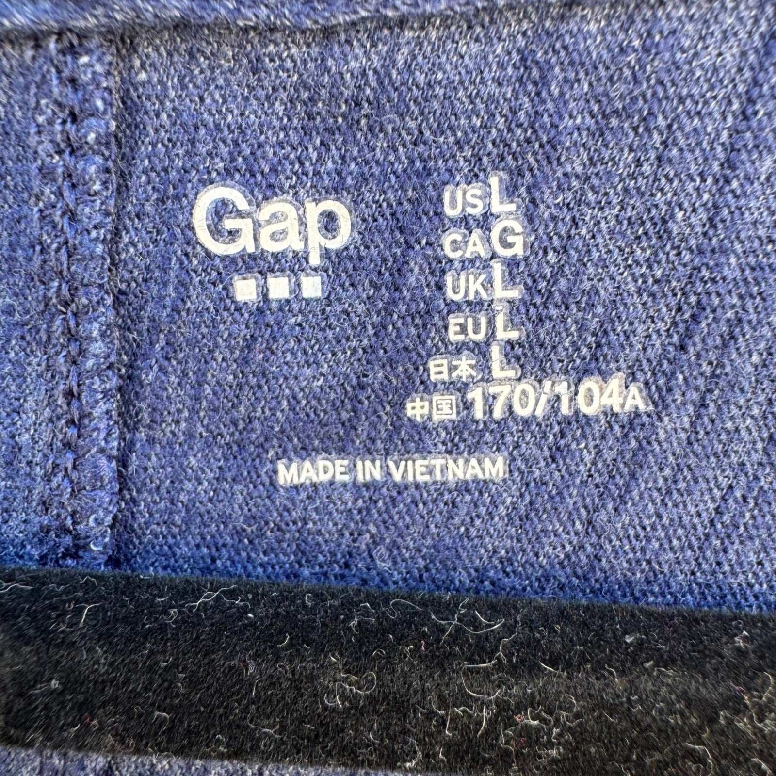 Gap WKND 3/4 Dolman Sleeve Top Marine Blue Heathered Scoop Neck L Minimalist