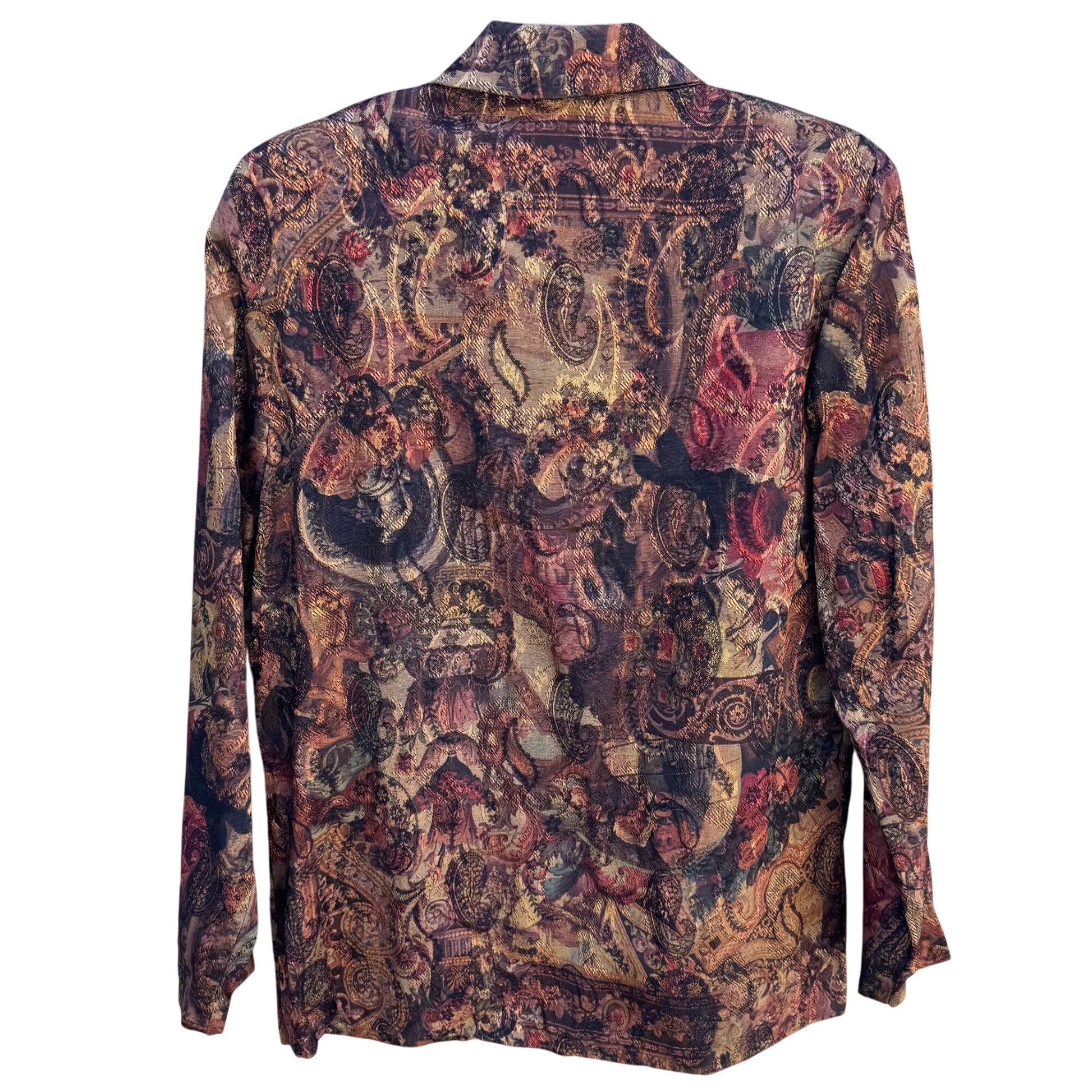 JBT Sport Petite By Fritzi Vintage Womens Paisley Jacquard One Button Blazer PM