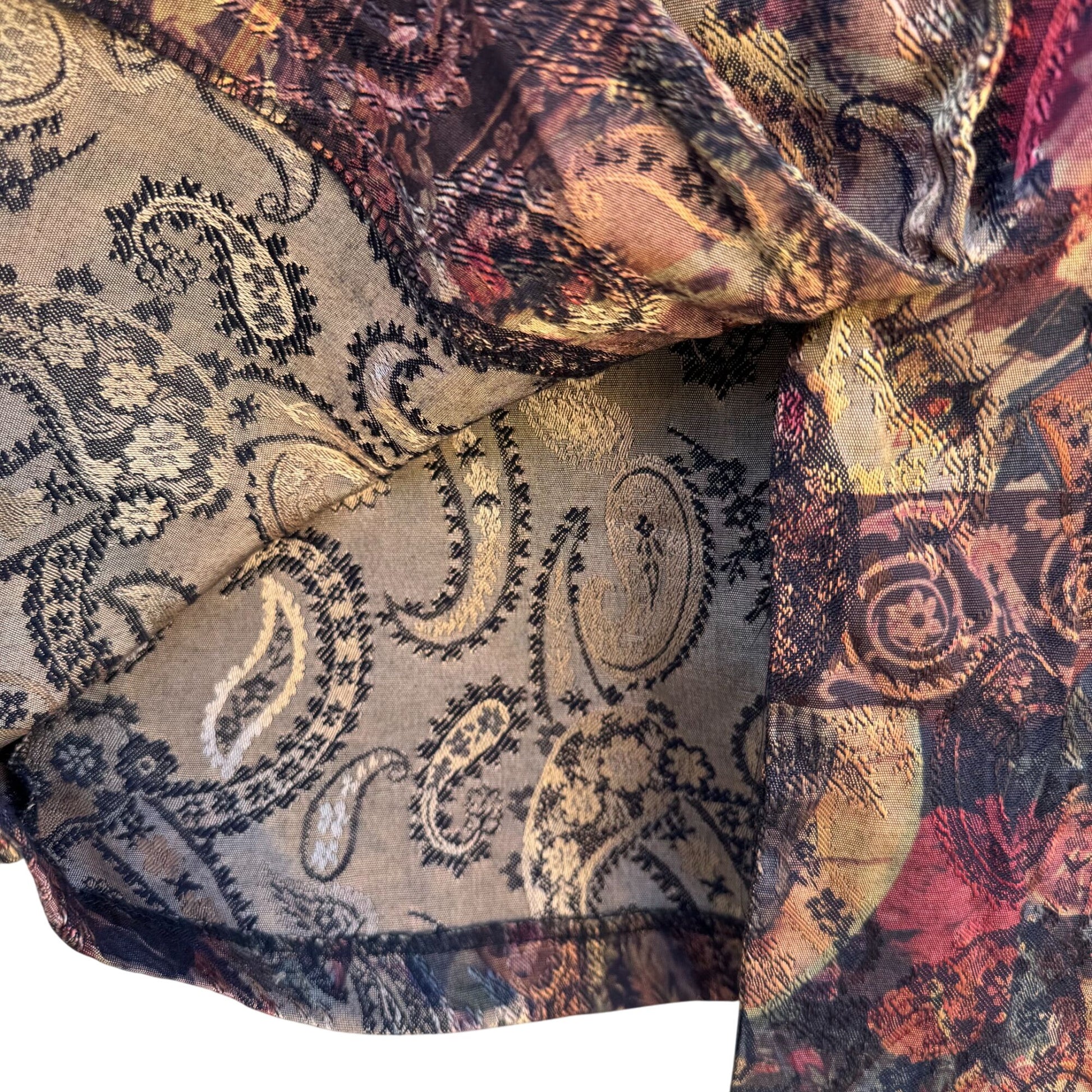 JBT Sport Petite By Fritzi Vintage Womens Paisley Jacquard One Button Blazer PM