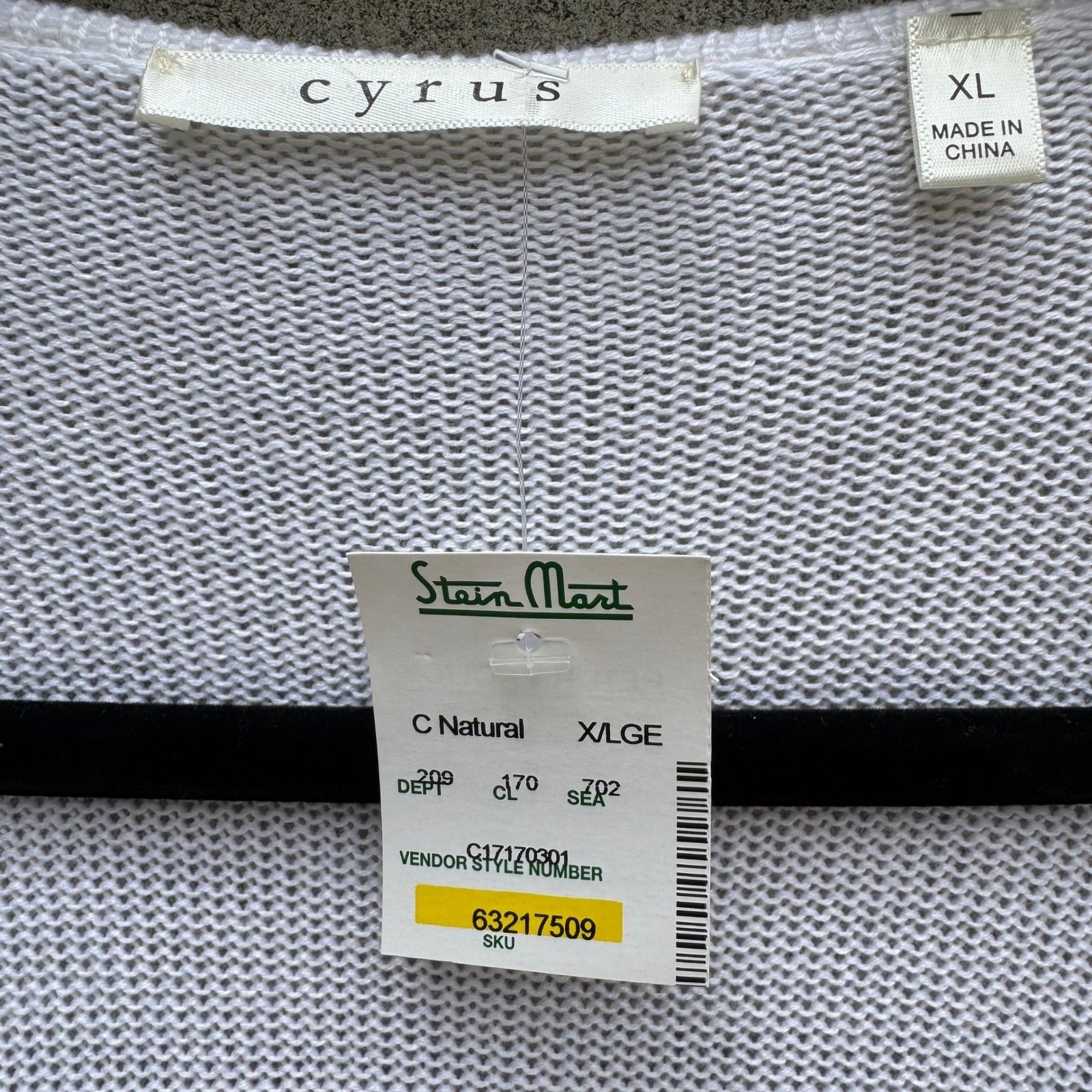 Cyrus Womens XL White Open Front Pointelle Knit Cardigan NEW Coastal Layering