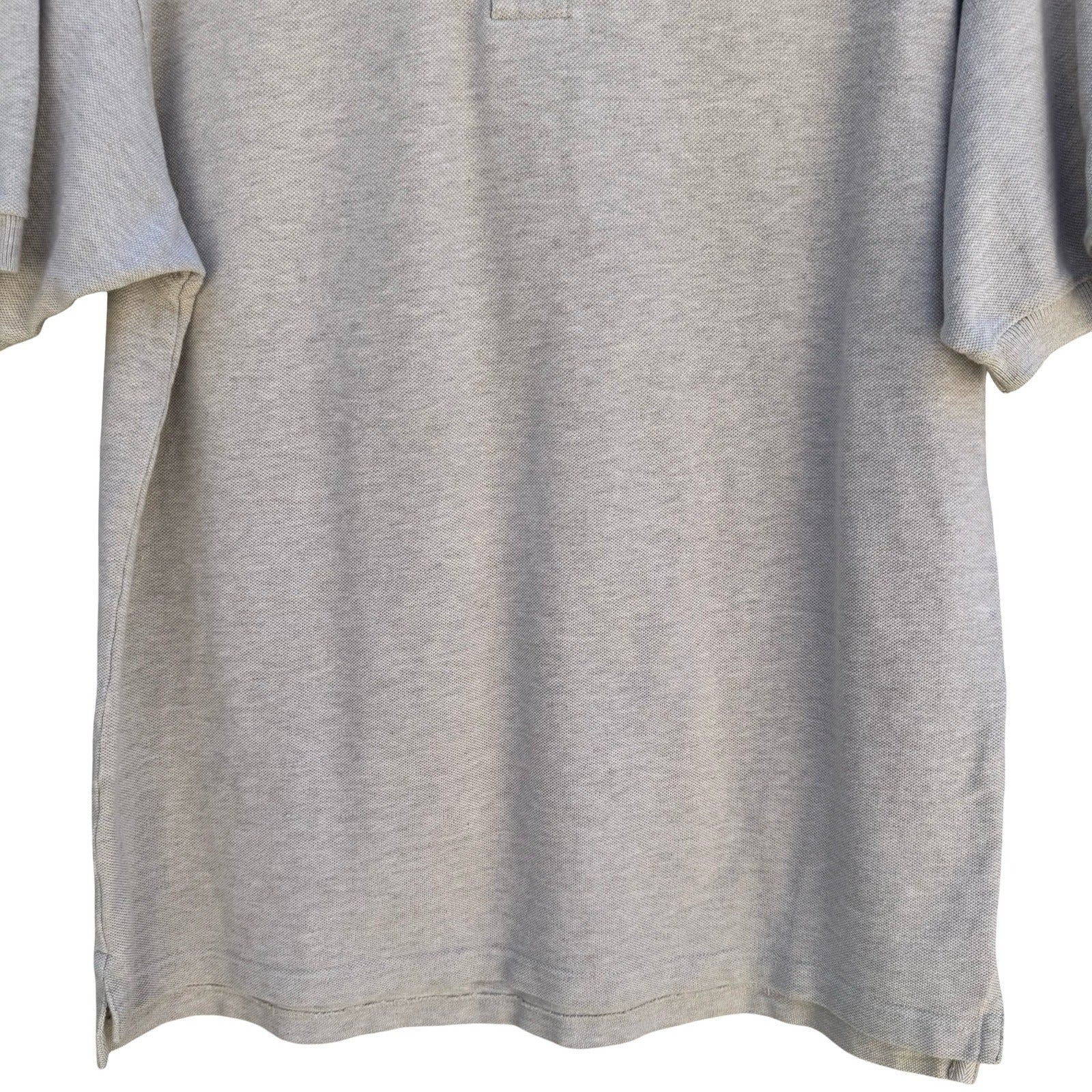 GAP Mens Preppy Pique Polo Minimalist Shirt Neutral Grey Old Money All Cotton L