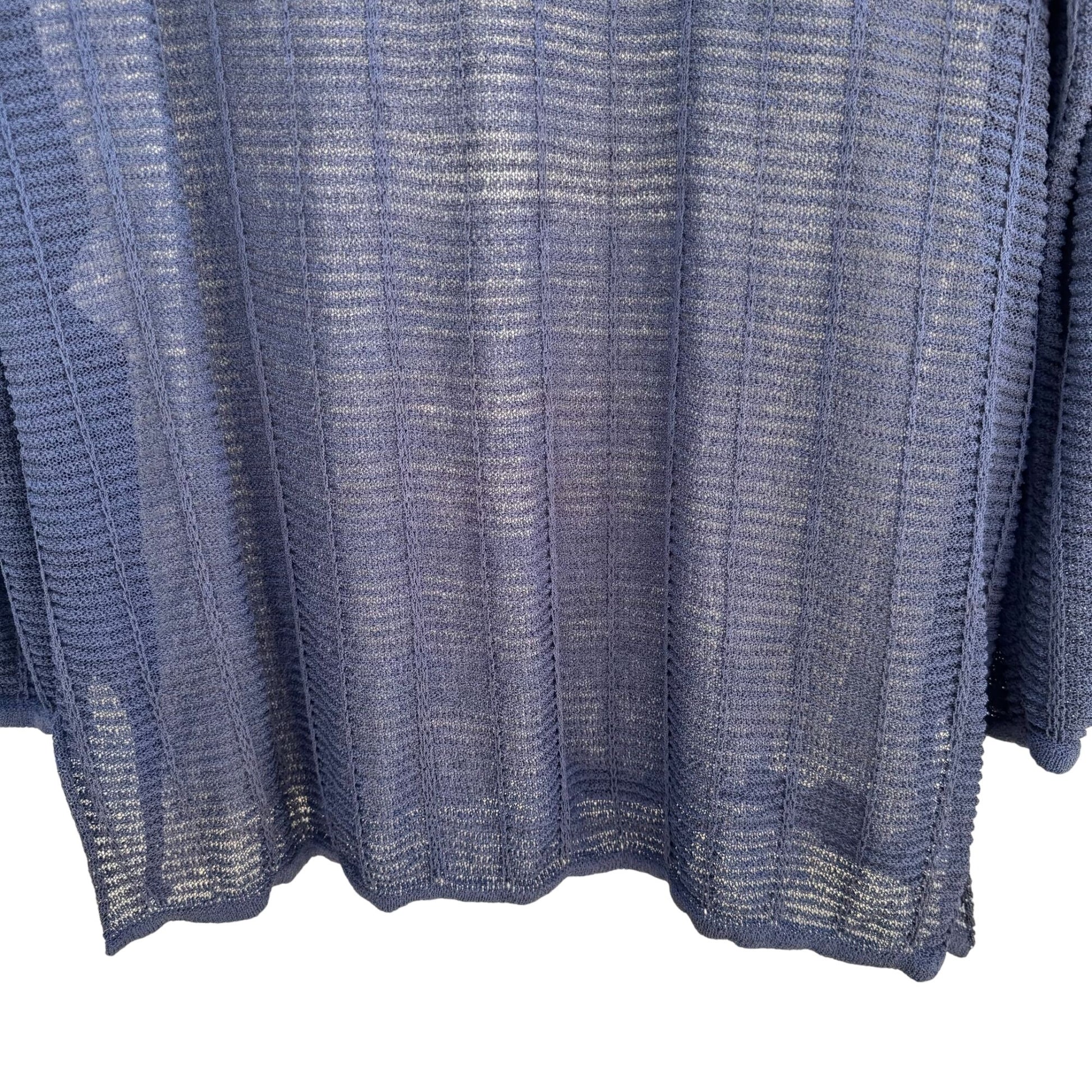 Les Copains Womens Sheer Navy Long-Sleeve Italian Knit Two Layer Shirt Top 46