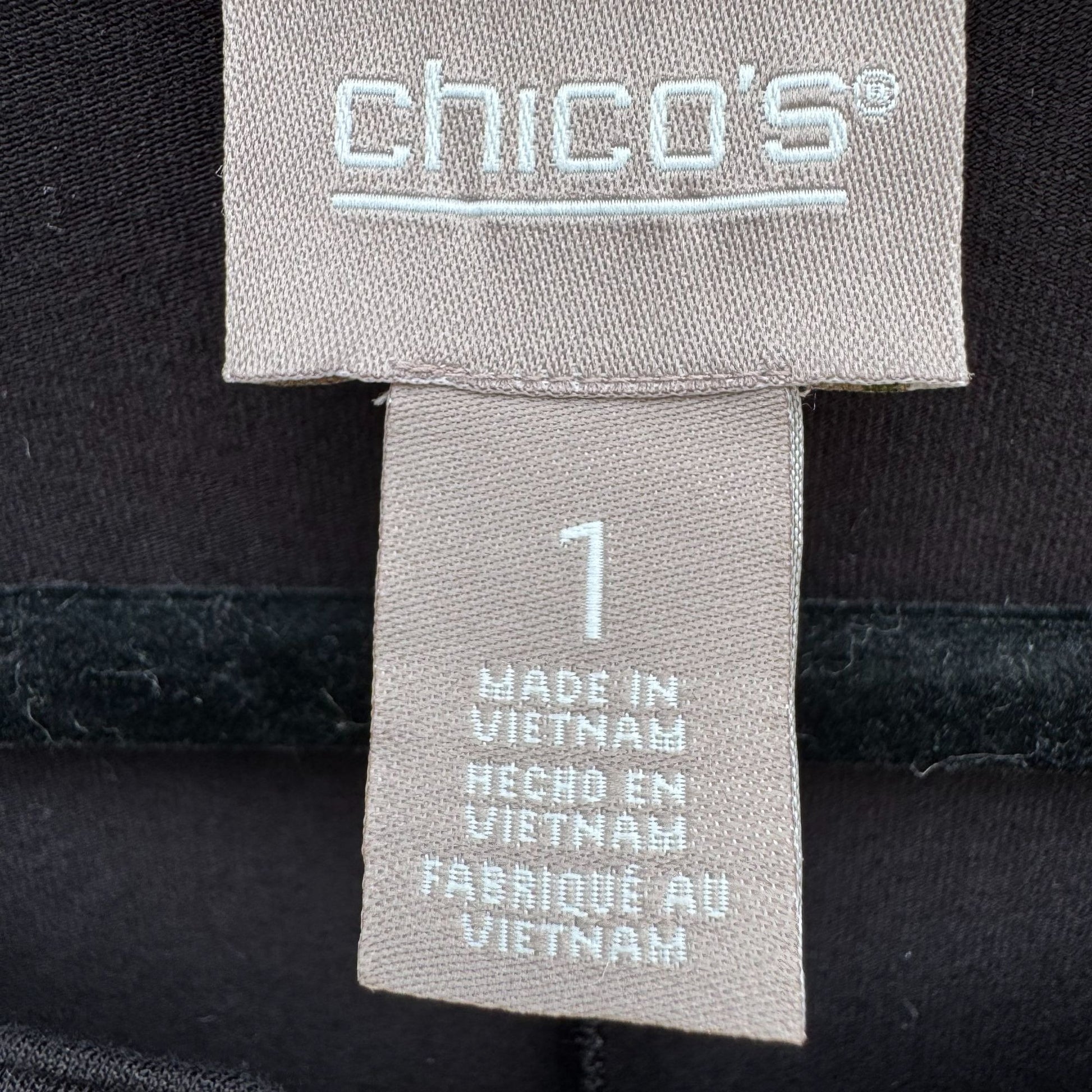 Chicos Womens Black Sleeveless Lace-Up Front Shift Dress Relaxed Fit M Casual