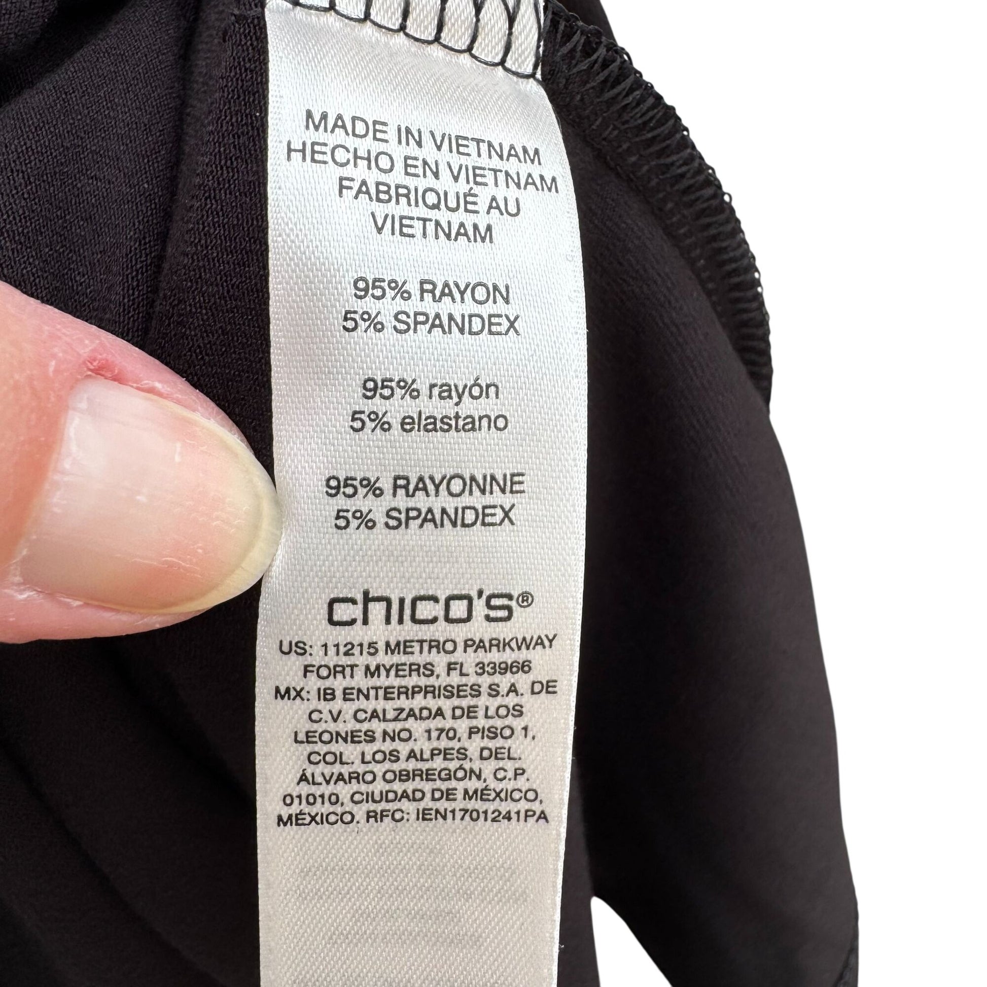 Chicos Womens Black Sleeveless Lace-Up Front Shift Dress Relaxed Fit M Casual