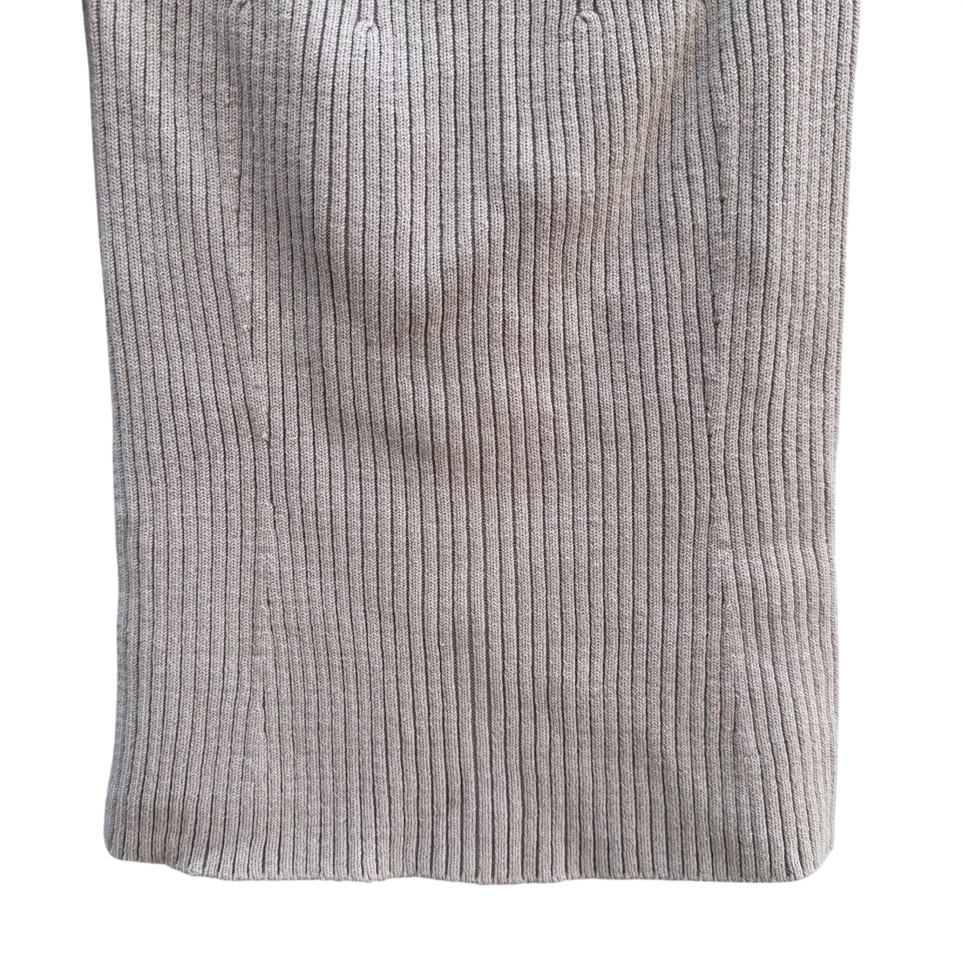 DG2 By Diane Gilman Ribbed Beige Short-Sleeve Knit Turtleneck Sweater Womens M