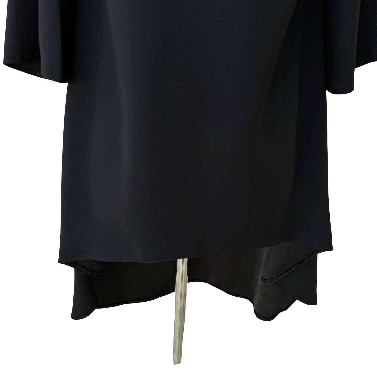 Closet London Minimalist Flowy High-Low Shift Mini Little Black Dress LBD Modest