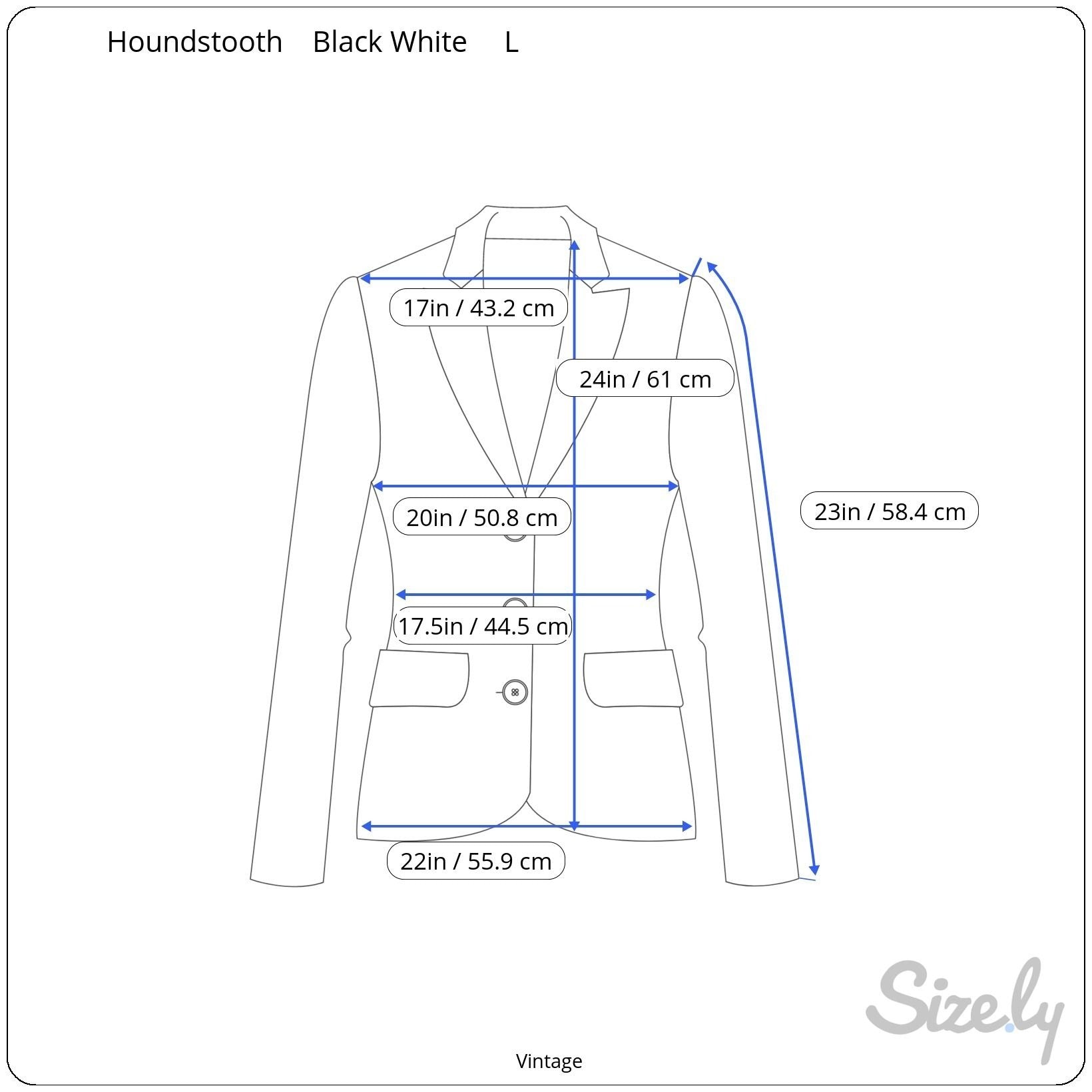 Vintage Houndstooth Womens Wool Blazer Single Breasted Pockets Old Money Preppy