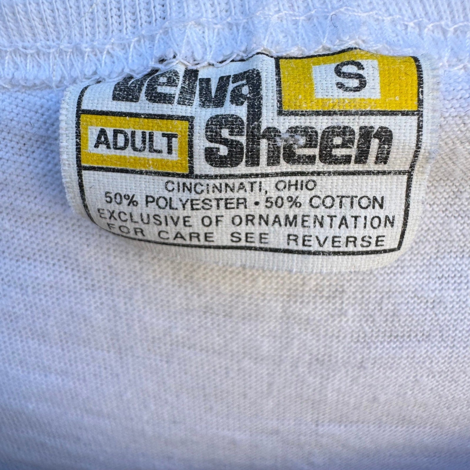 Vintage Velva Sheen Bal Harbour Florida Graphic Long Sleeve Tee White Small 80s