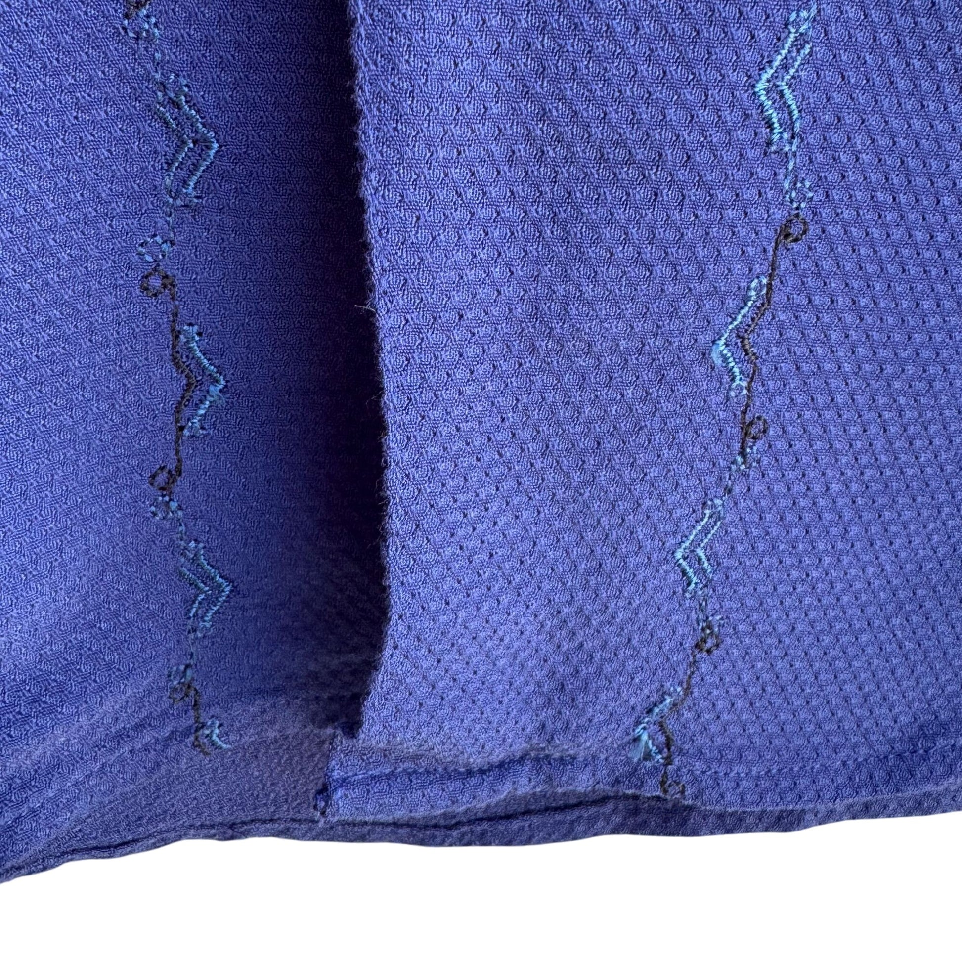 Monte Carlo Mens Embroidered Band Collar Long Sleeve Button-Up Shirt Blue L