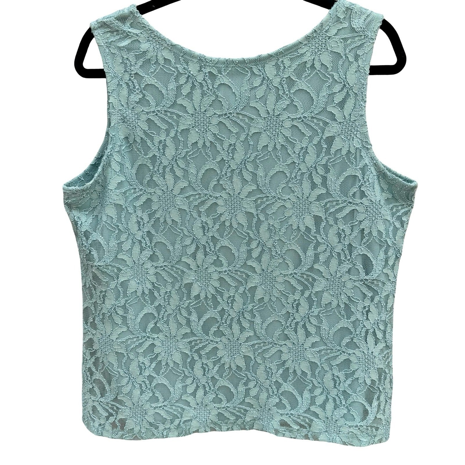 Drapers & Damons Pastel Blue Floral Lace Sleeveless Top PL NEW Coquette Feminine