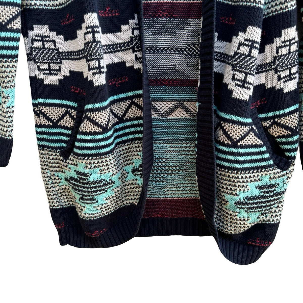 Forever 21 Boho Indie Geometric Southwestern Festival Open Grandpa Cardigan S