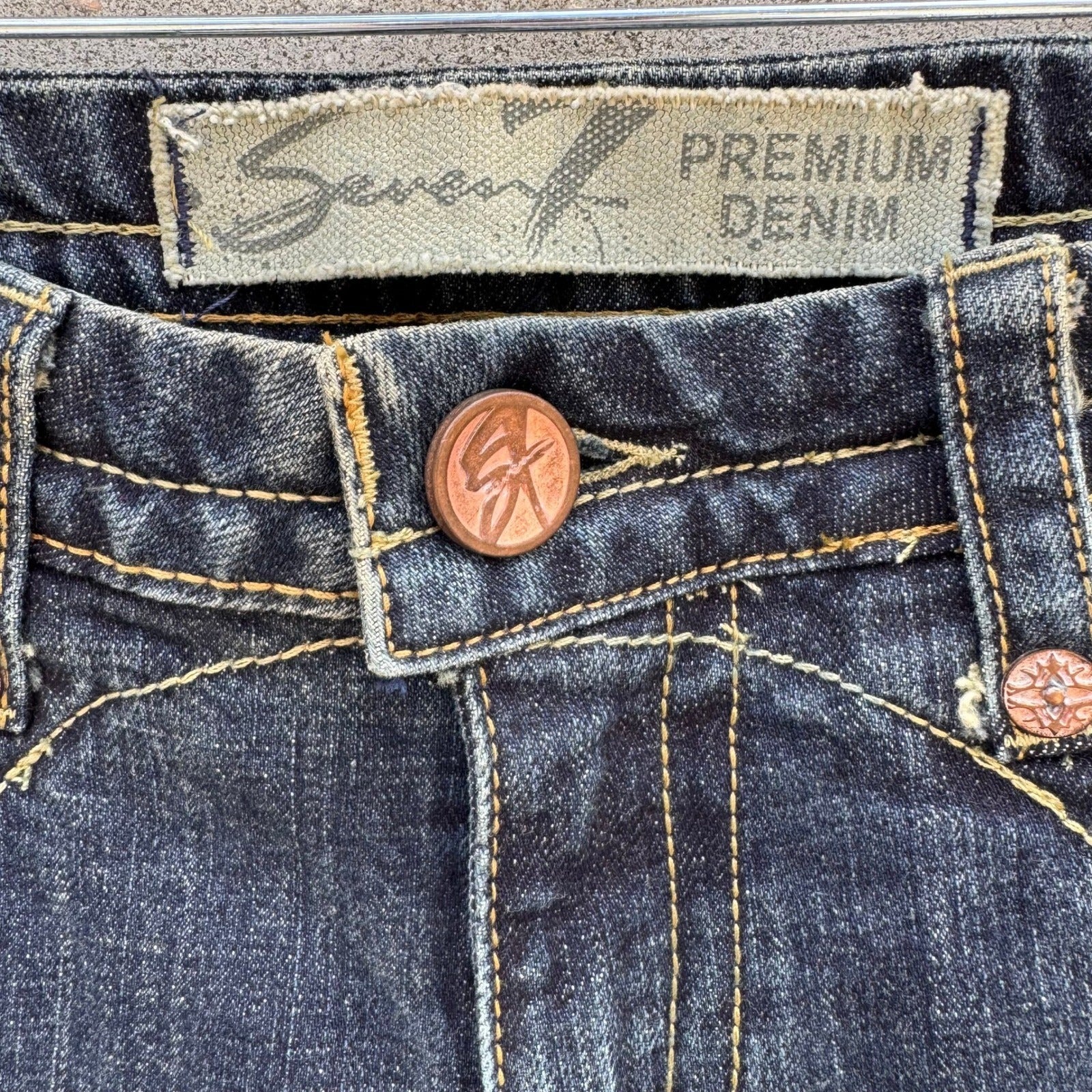 Seven7 Premium Denim Y2K Womens Straight Leg Jeans New Midnt SJ113SC Size 32 NWT