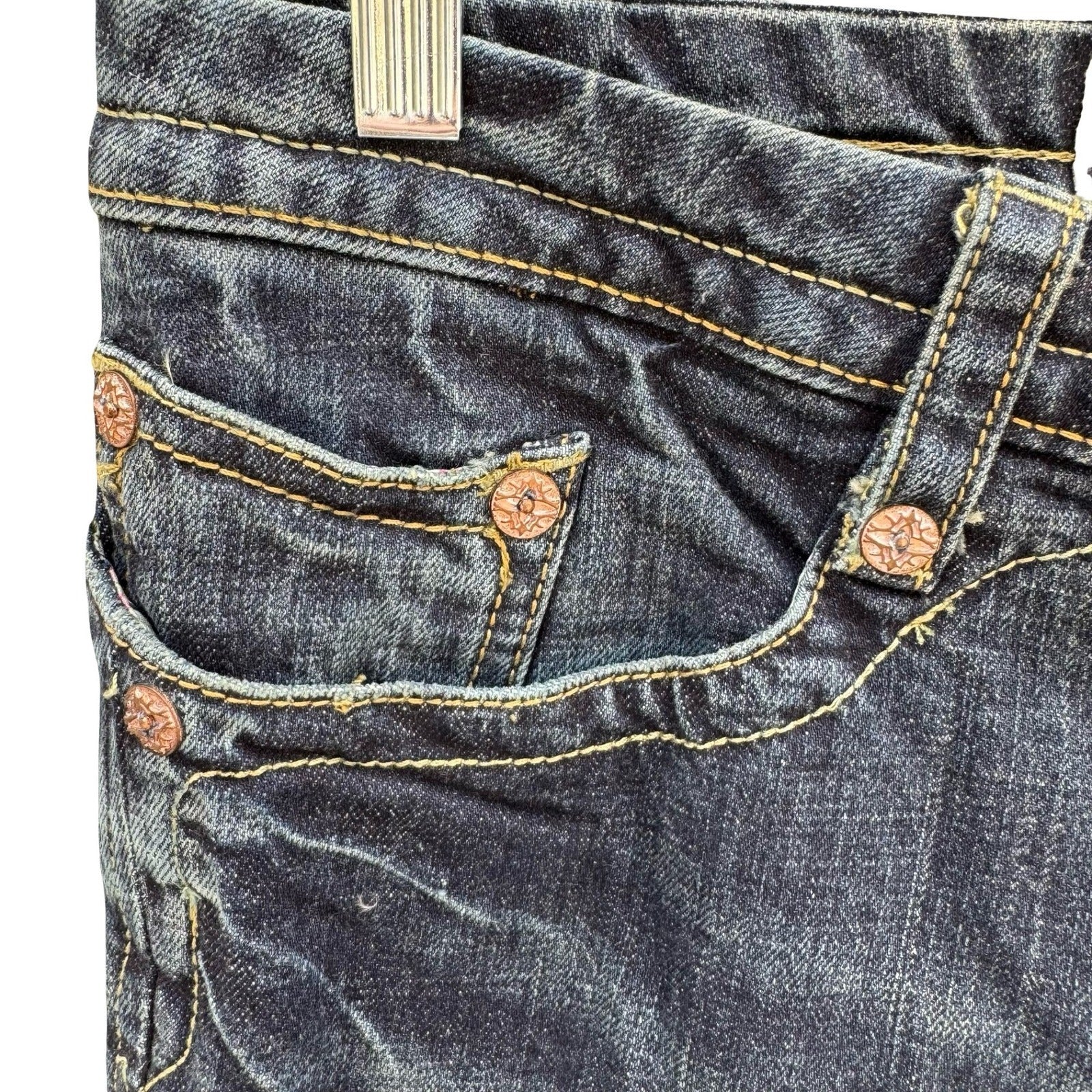 Seven7 Premium Denim Y2K Womens Straight Leg Jeans New Midnt SJ113SC Size 32 NWT
