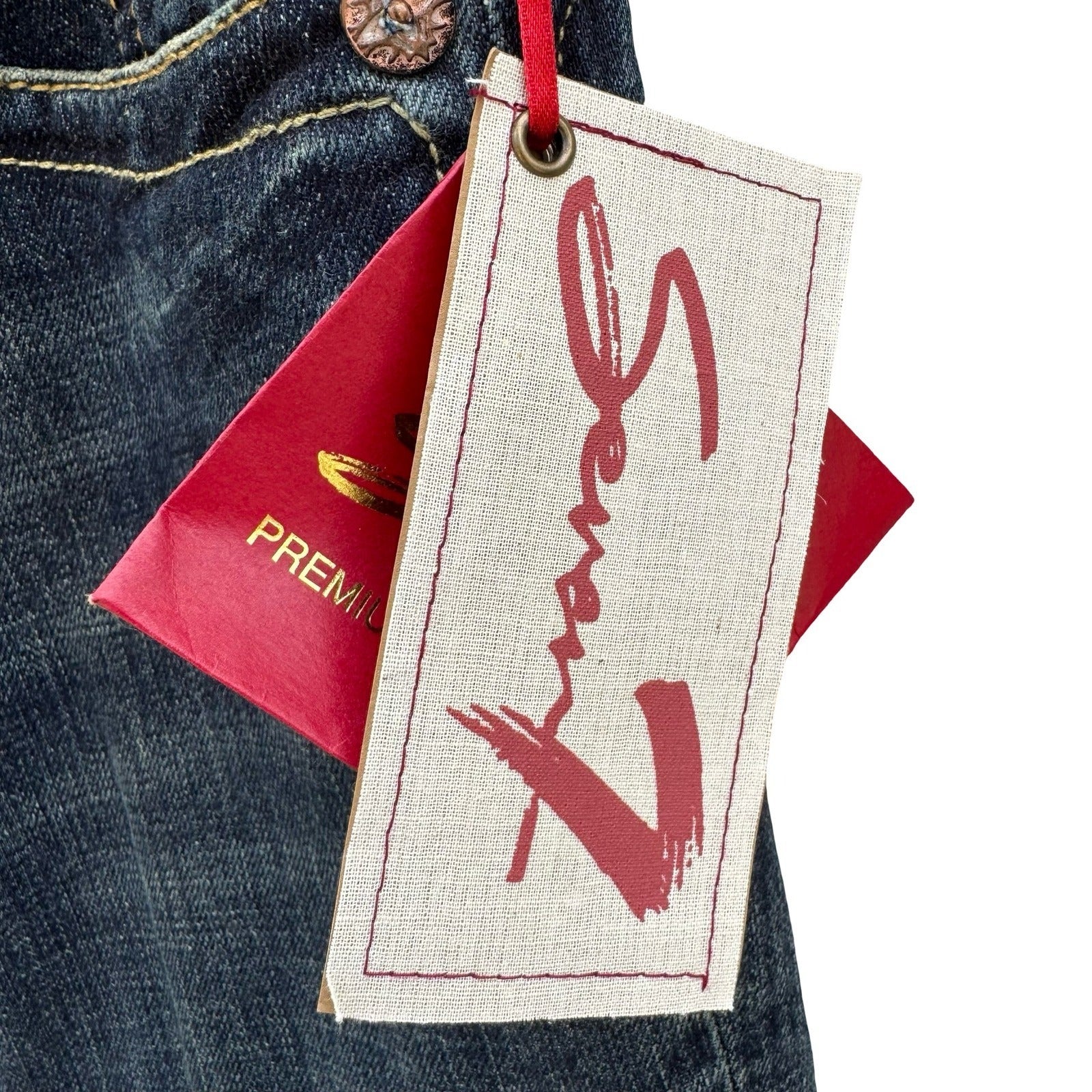 Seven7 Premium Denim Y2K Womens Straight Leg Jeans New Midnt SJ113SC Size 32 NWT
